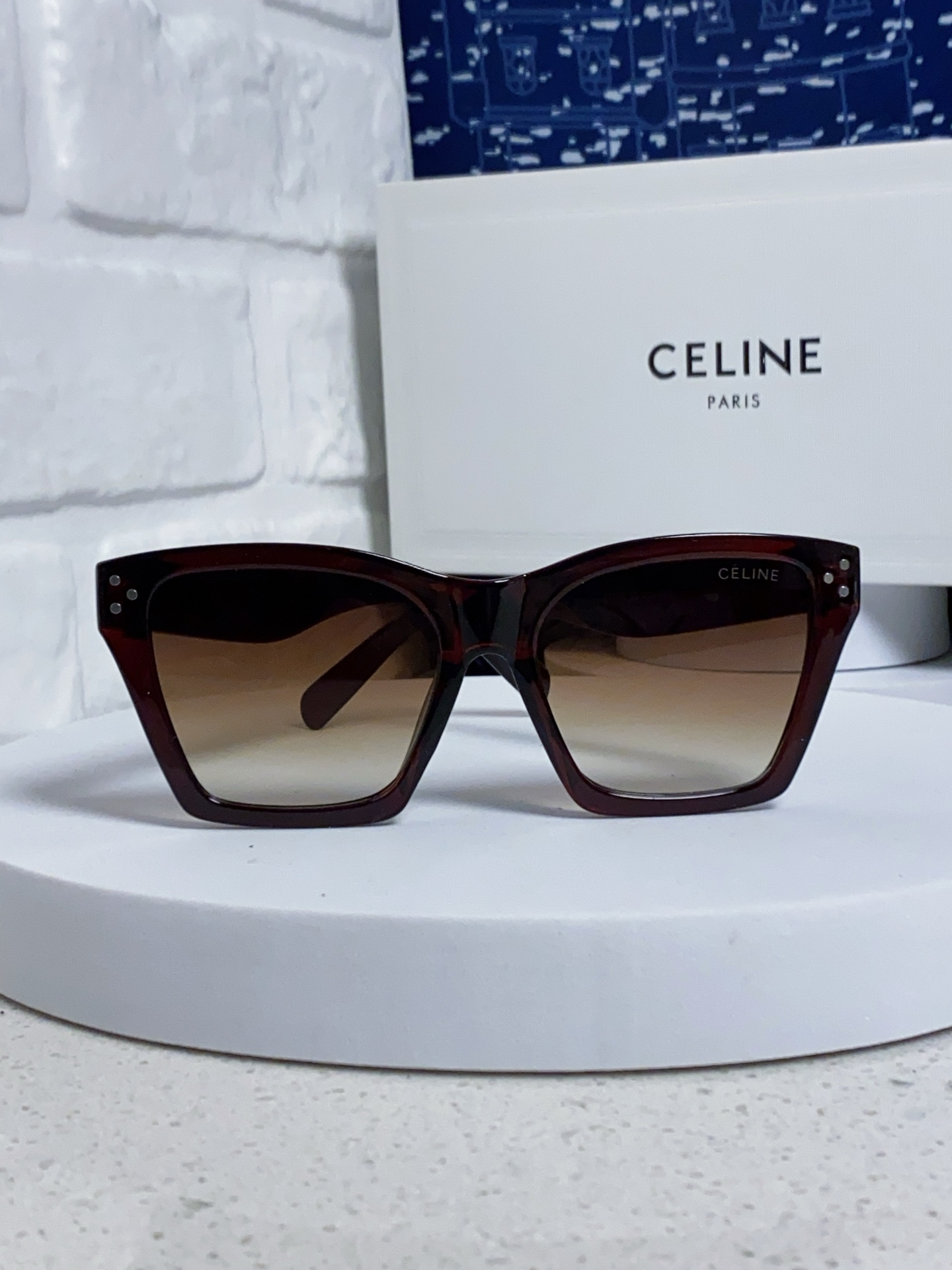 CELINE セリーヌ サングラス フラットシェイプ ファッション アイウェア 防曇 UVカット 紫外線カット 6色展開 - 画像 5