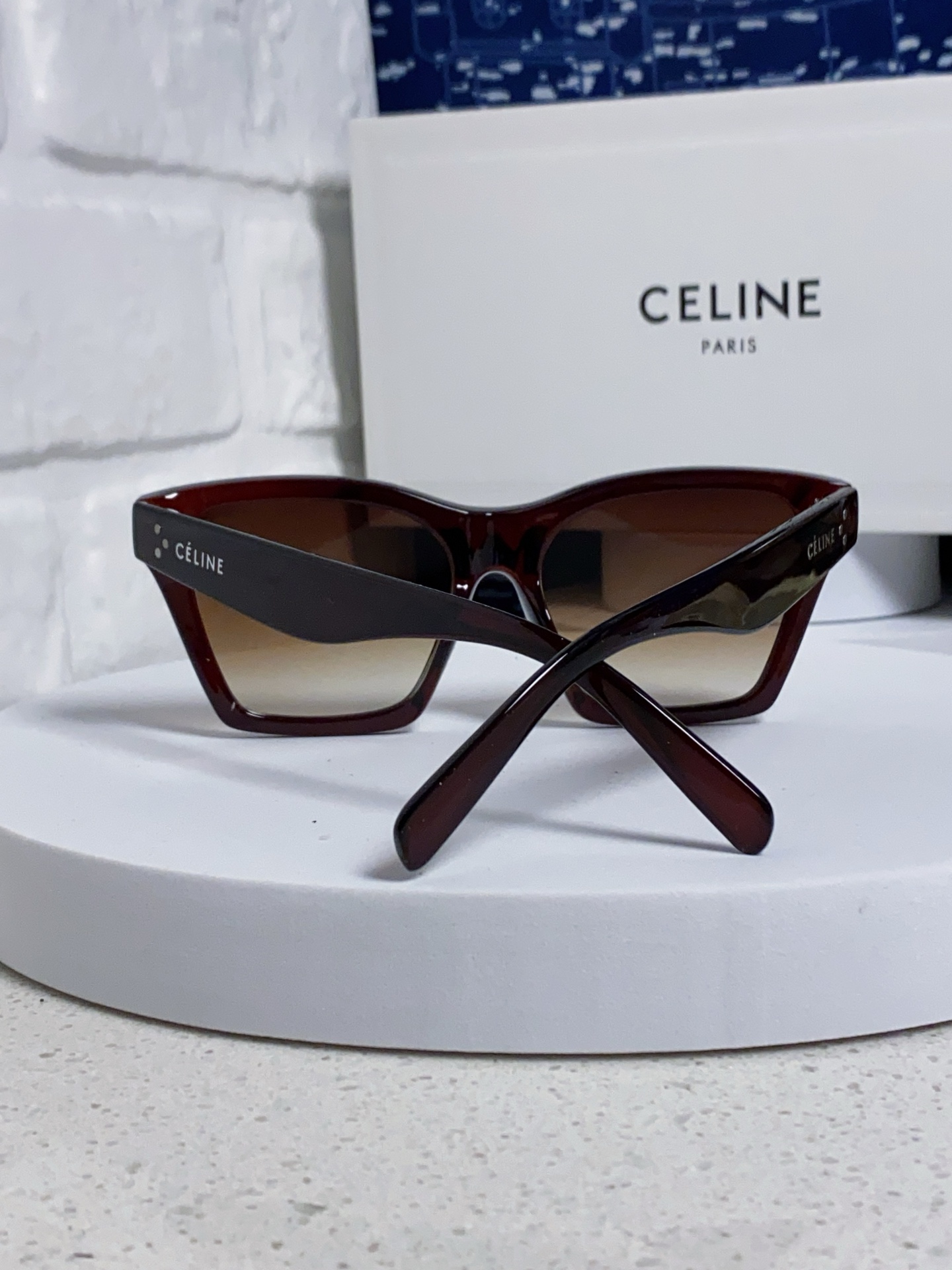 CELINE セリーヌ サングラス フラットシェイプ ファッション アイウェア 防曇 UVカット 紫外線カット 6色展開 - 画像 6