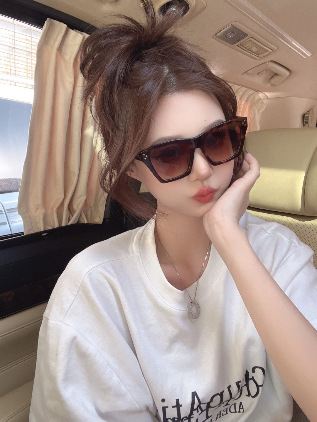 CELINE セリーヌ サングラス フラットシェイプ フレーム 防紫外線 メンズ レディース ピンク ホワイト ブラック マーブル チャコール ブラウン 多色展開