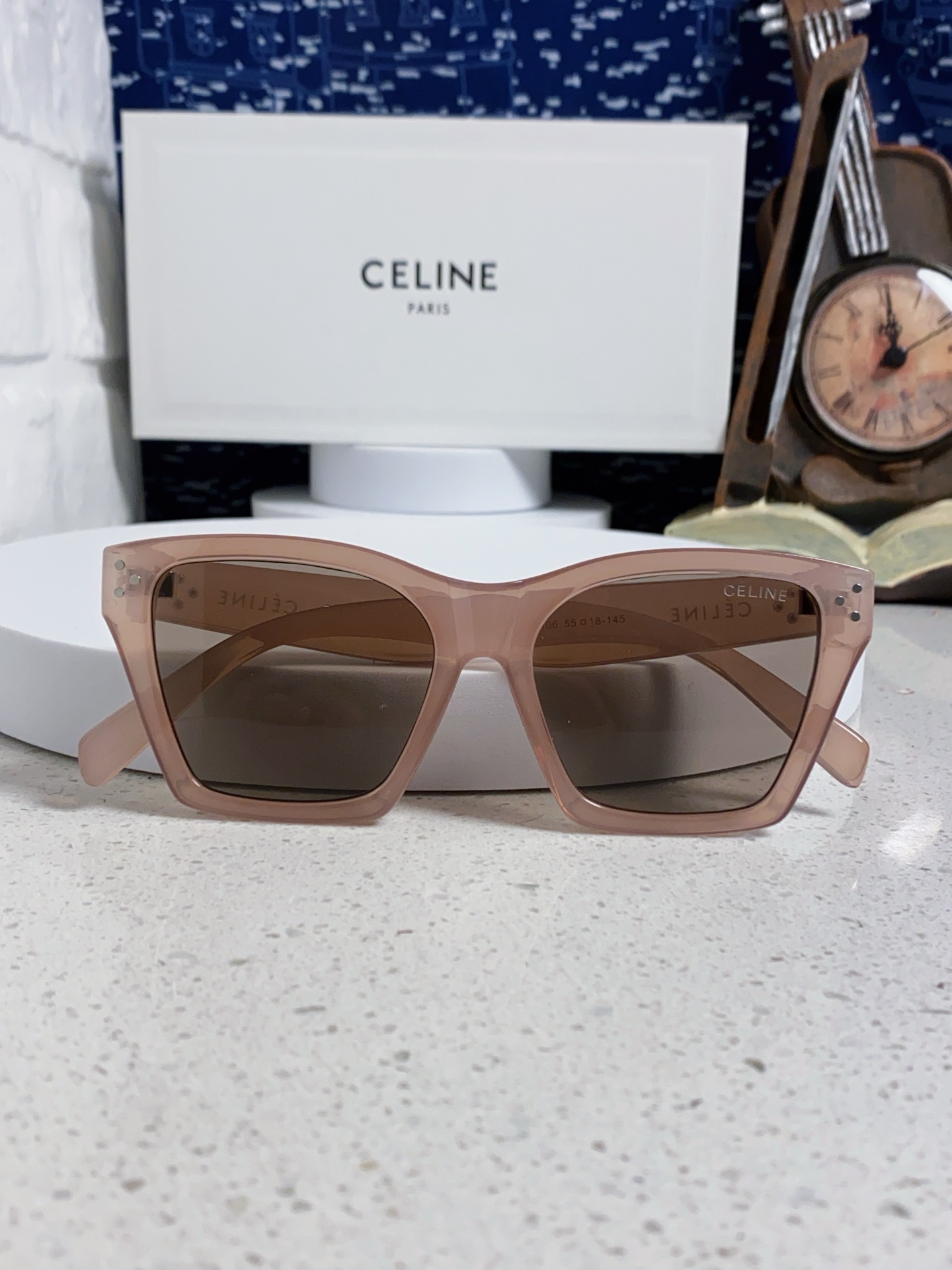 CELINE セリーヌ サングラス P125 サイズ 55-18-145 UVカット 大判 ファッション インスタ映え ピンク 多色展開 - 画像 2