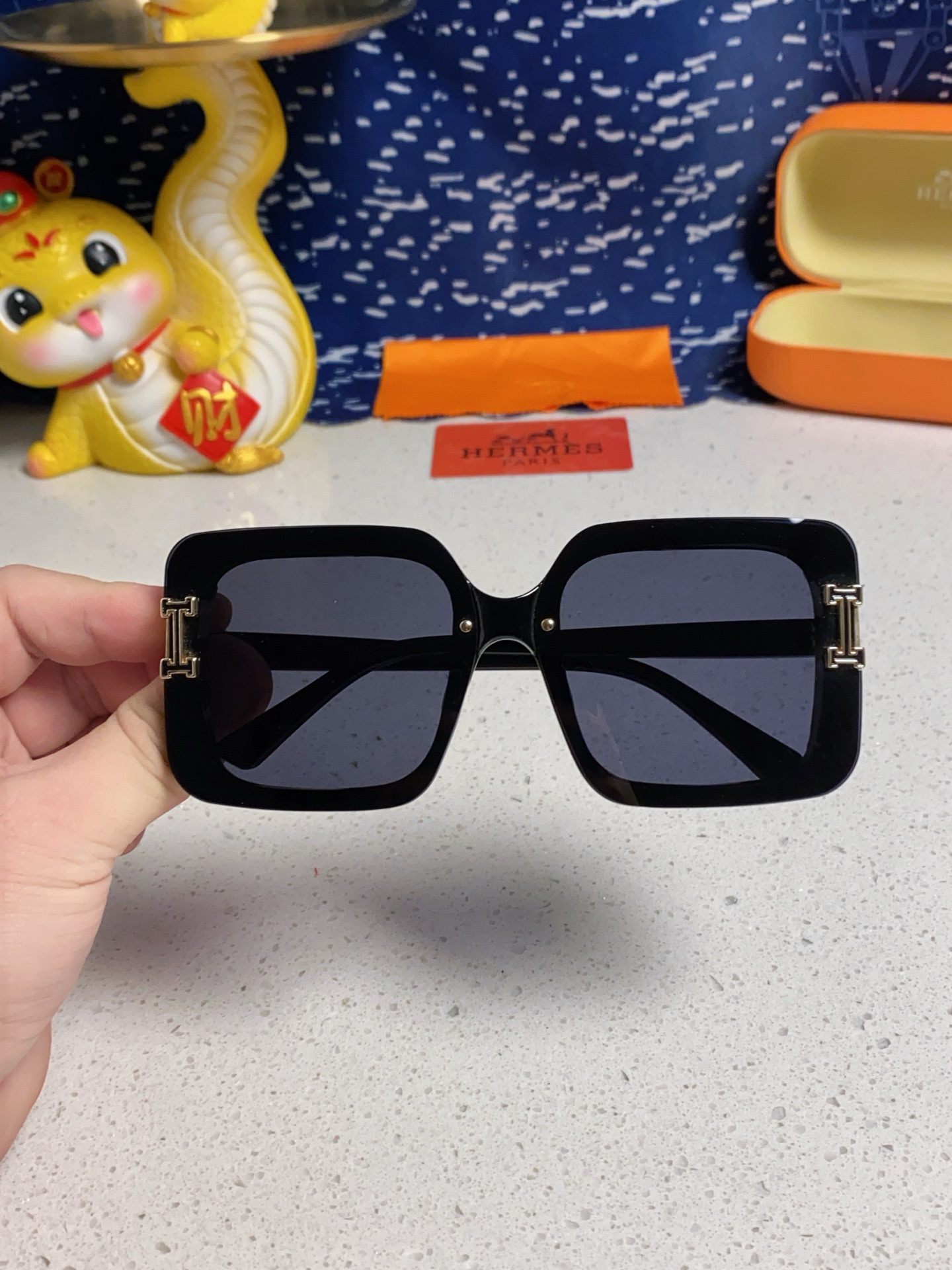 HERMES ルイ・ヴィトン サングラス フェイスプロテクション UVカット メンズ レディース ブラック 多色展開 - 画像 9