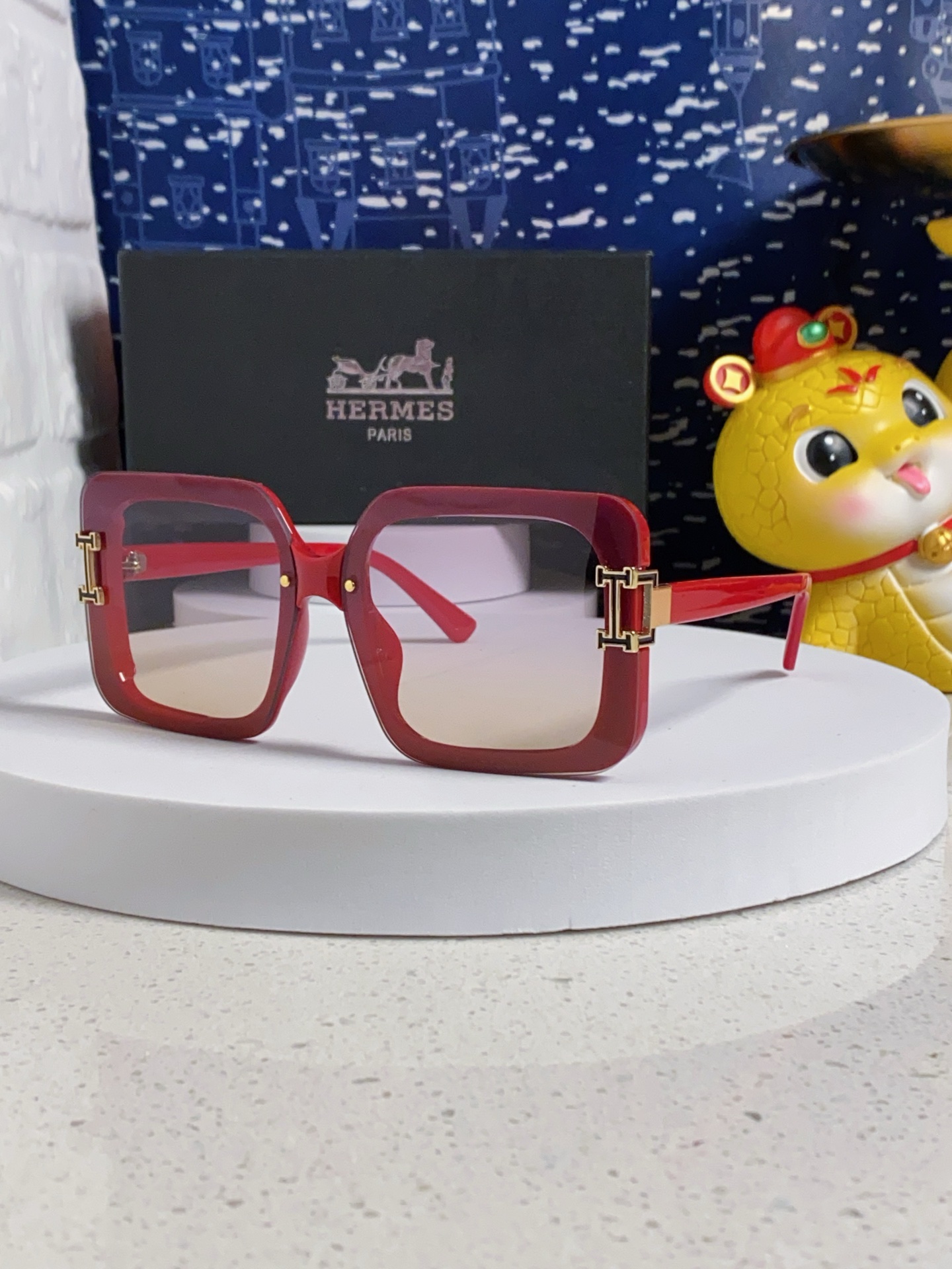 HERMES ヘルメス サングラス フラットサングラス 高級感 大顔用 防紫外线 メンズ レディース ファッション 多色展開