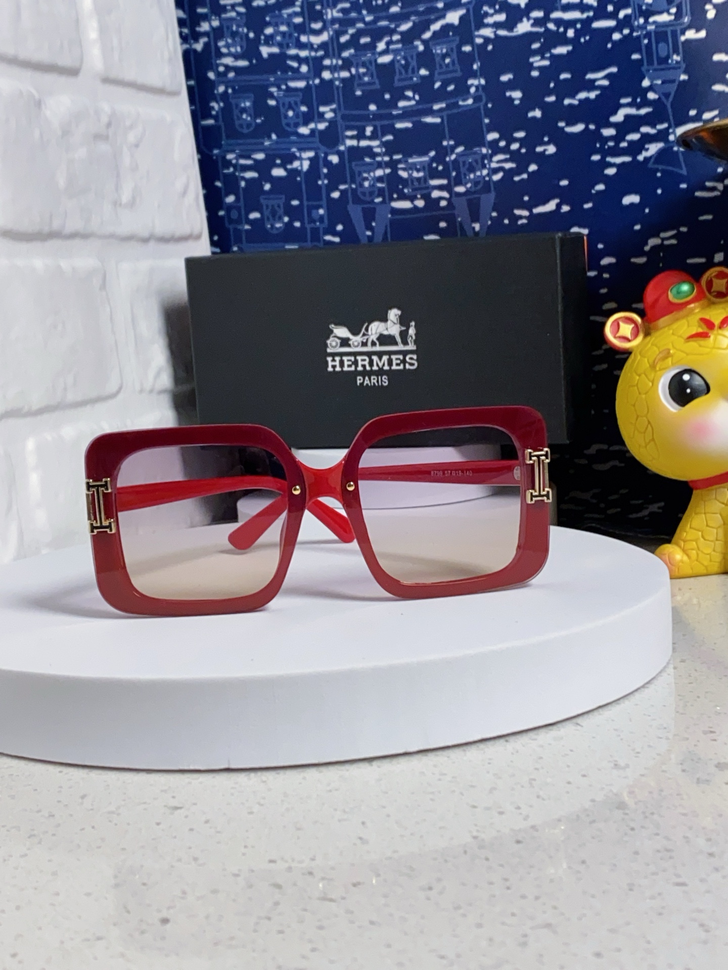 HERMES ヘルメス サングラス フラットサングラス 高級感 大顔用 防紫外线 メンズ レディース ファッション 多色展開 - 画像 3