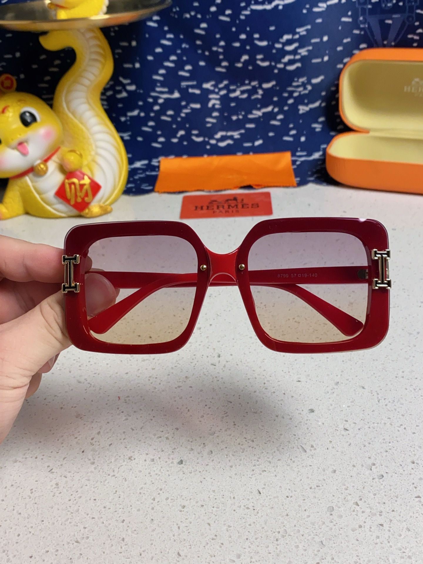HERMES ヘルメス サングラス フラットサングラス 高級感 大顔用 防紫外线 メンズ レディース ファッション 多色展開 - 画像 5
