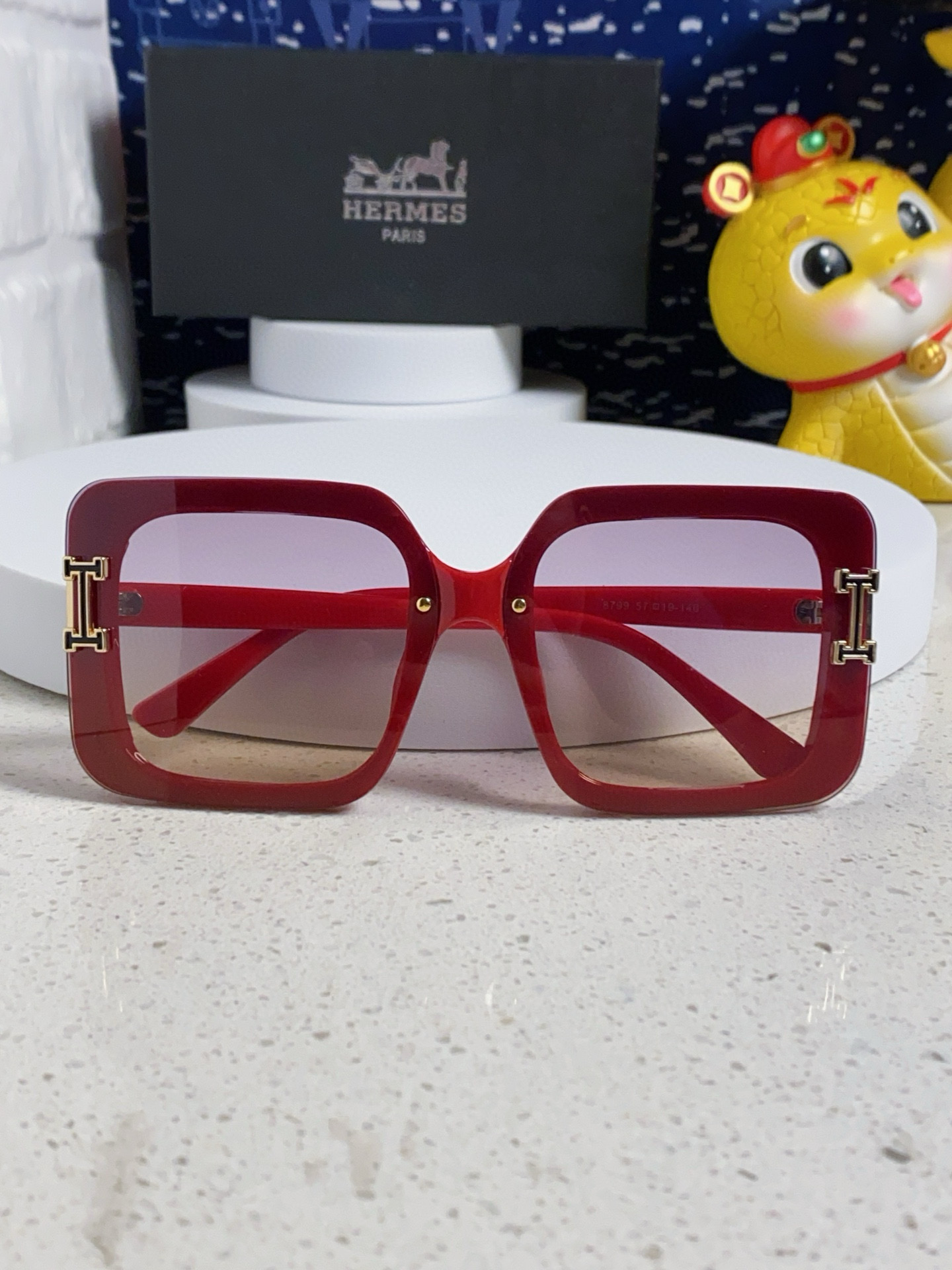 HERMES ヘルメス サングラス フラットサングラス 高級感 大顔用 防紫外线 メンズ レディース ファッション 多色展開 - 画像 8
