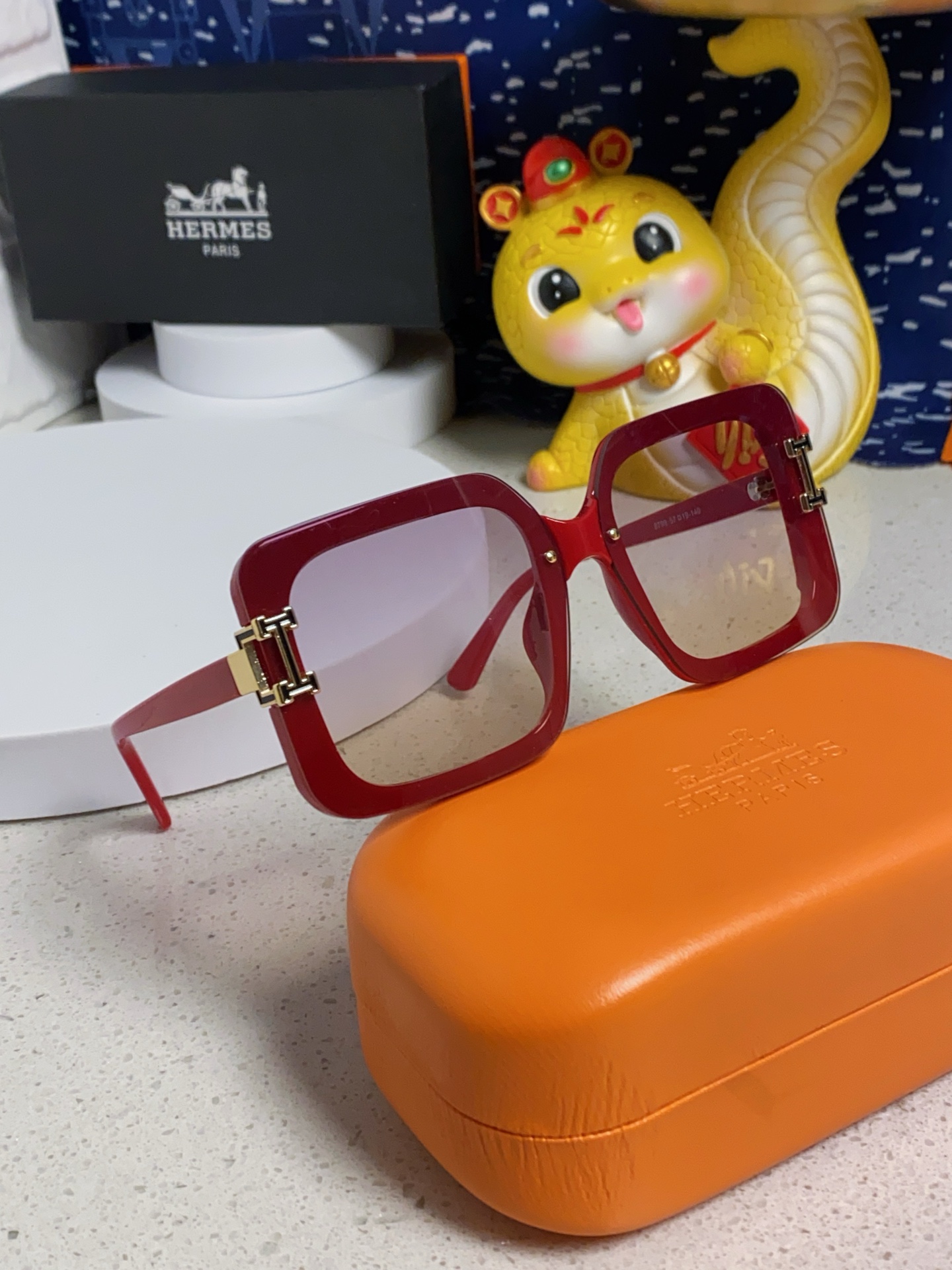 HERMES ヘルメス サングラス フラットサングラス 高級感 大顔用 防紫外线 メンズ レディース ファッション 多色展開 - 画像 9