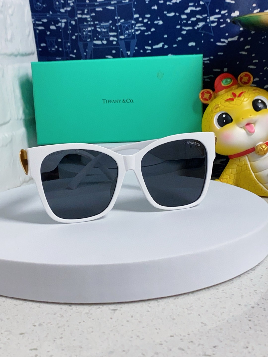 TIFFANY & CO ティファニー サングラス 偏光 メンズ レディース 方形 サングラス ホワイト ブラック ブルー 3色展開 - 画像 5