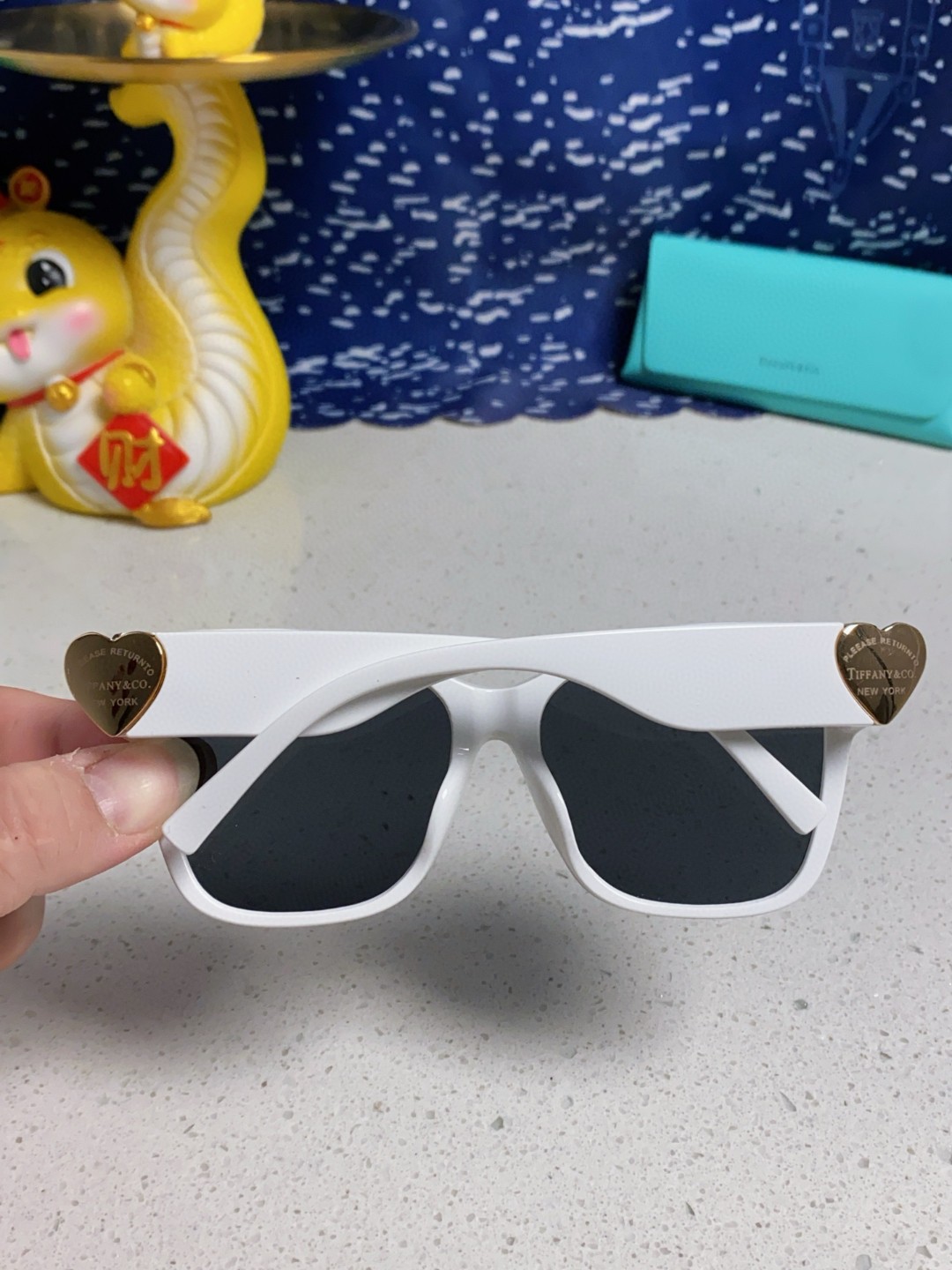 TIFFANY & CO ティファニー サングラス 偏光 メンズ レディース 方形 サングラス ホワイト ブラック ブルー 3色展開 - 画像 8