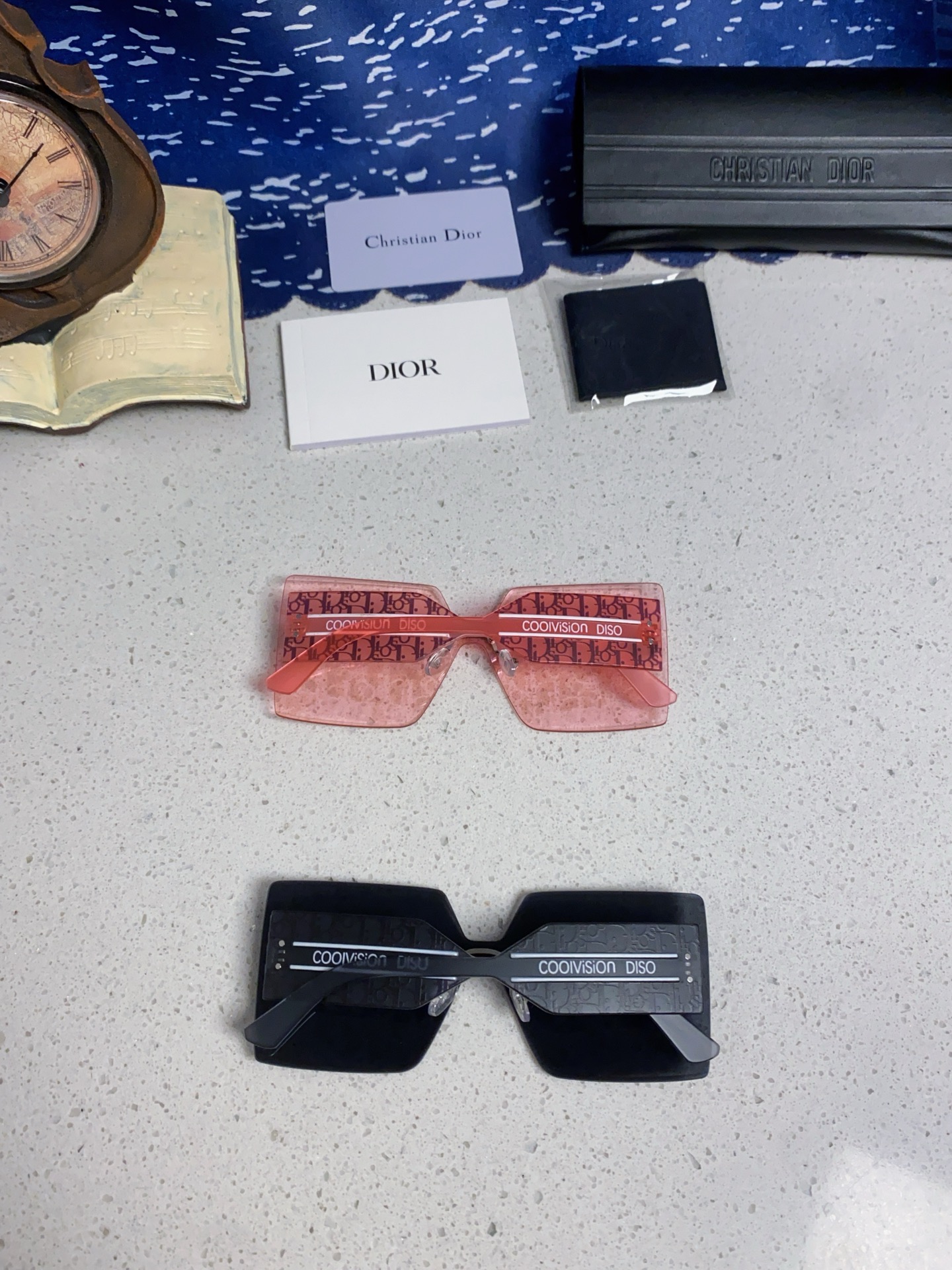 DIOR ディオール フレームレスサングラス メンズ レディース フレームレス 大判 ピンク 多色展開 - 画像 2