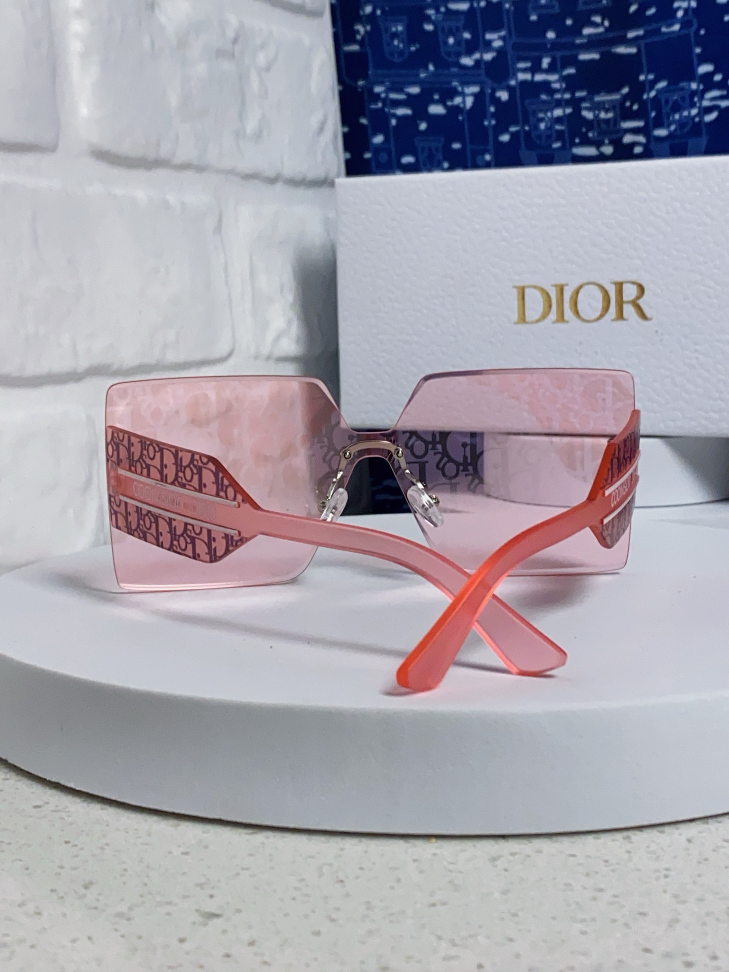 DIOR ディオール フレームレスサングラス メンズ レディース フレームレス 大判 ピンク 多色展開 - 画像 5