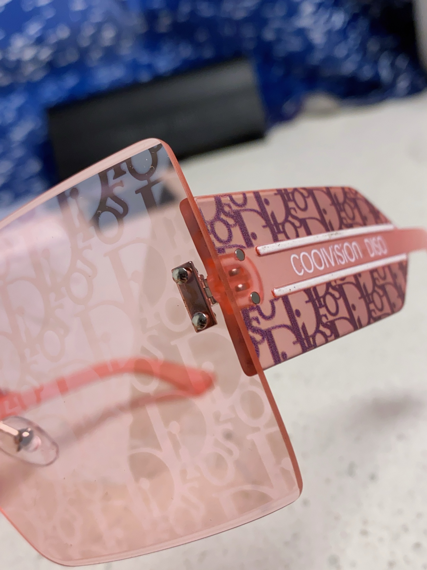 DIOR ディオール フレームレスサングラス メンズ レディース フレームレス 大判 ピンク 多色展開 - 画像 9