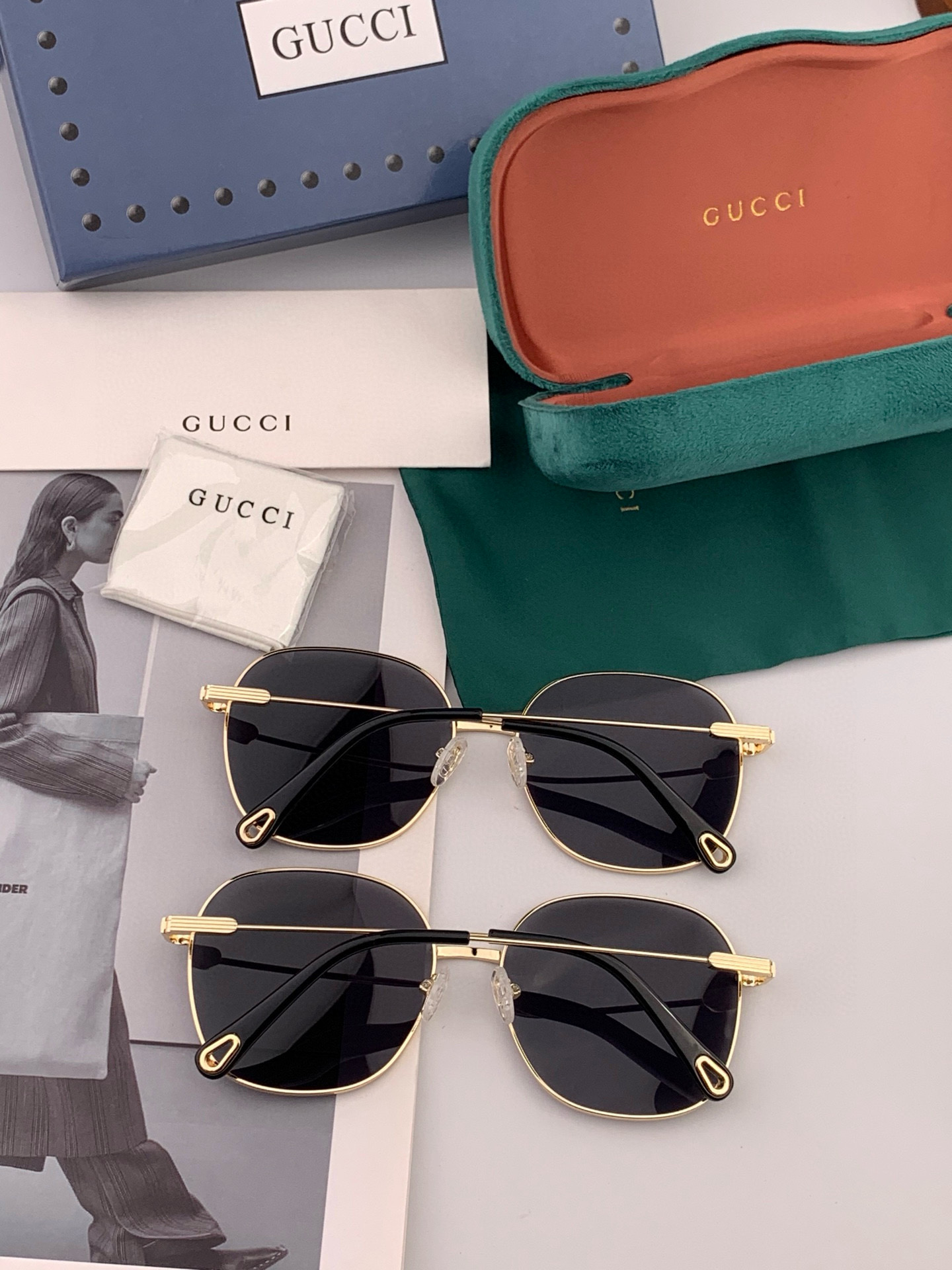 GUCCI グッチ サングラス オーバル メンズ レディース ブラック G35810 - 画像 8