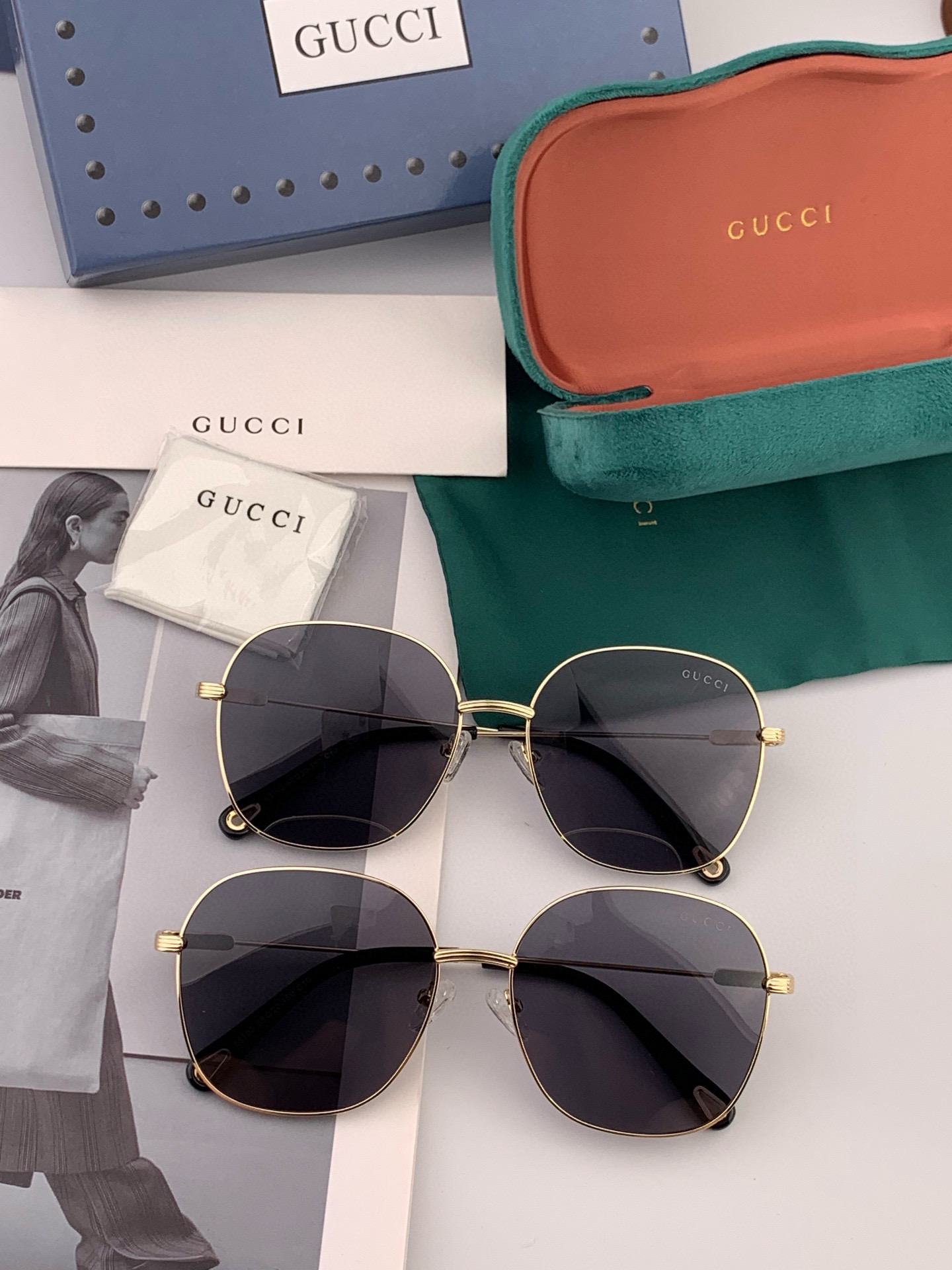 GUCCI グッチ サングラス オーバル メンズ レディース ブラック G35810 - 画像 9