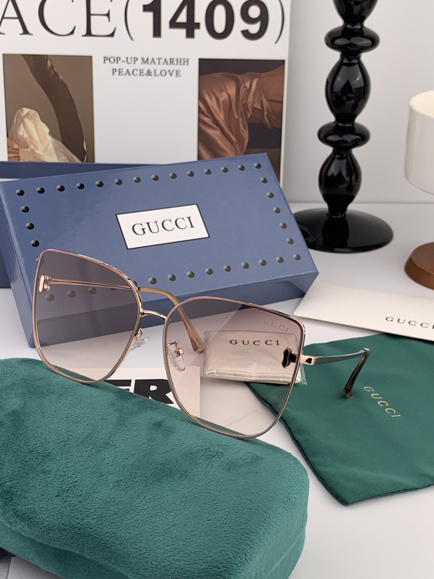 GUCCI グッチ サングラス シルバーフレーム パステルピンク フェイスガード G1506 メンズ レディース - 画像 6