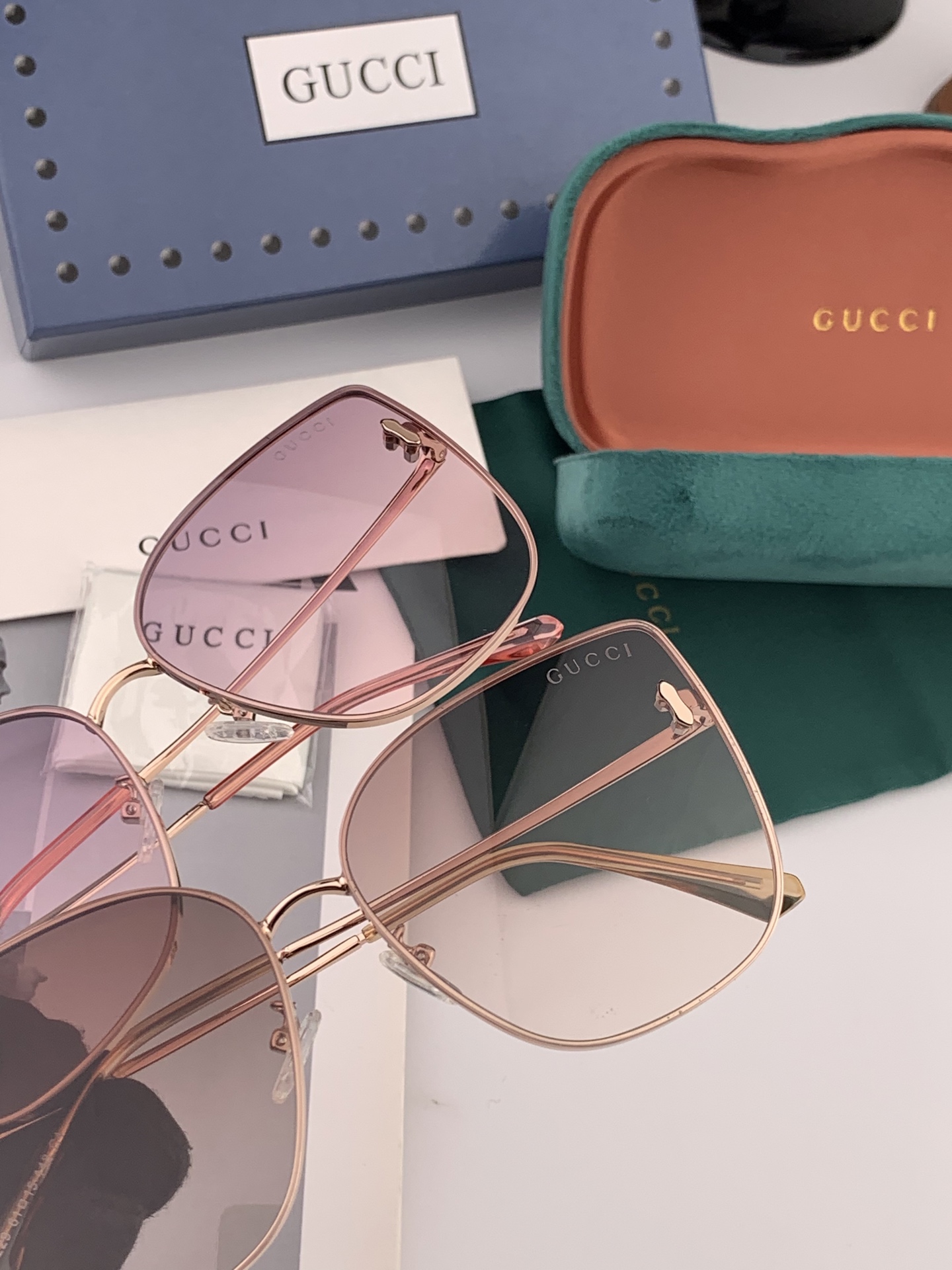 GUCCI グッチ サングラス シルバーフレーム パステルピンク フェイスガード G1506 メンズ レディース - 画像 7