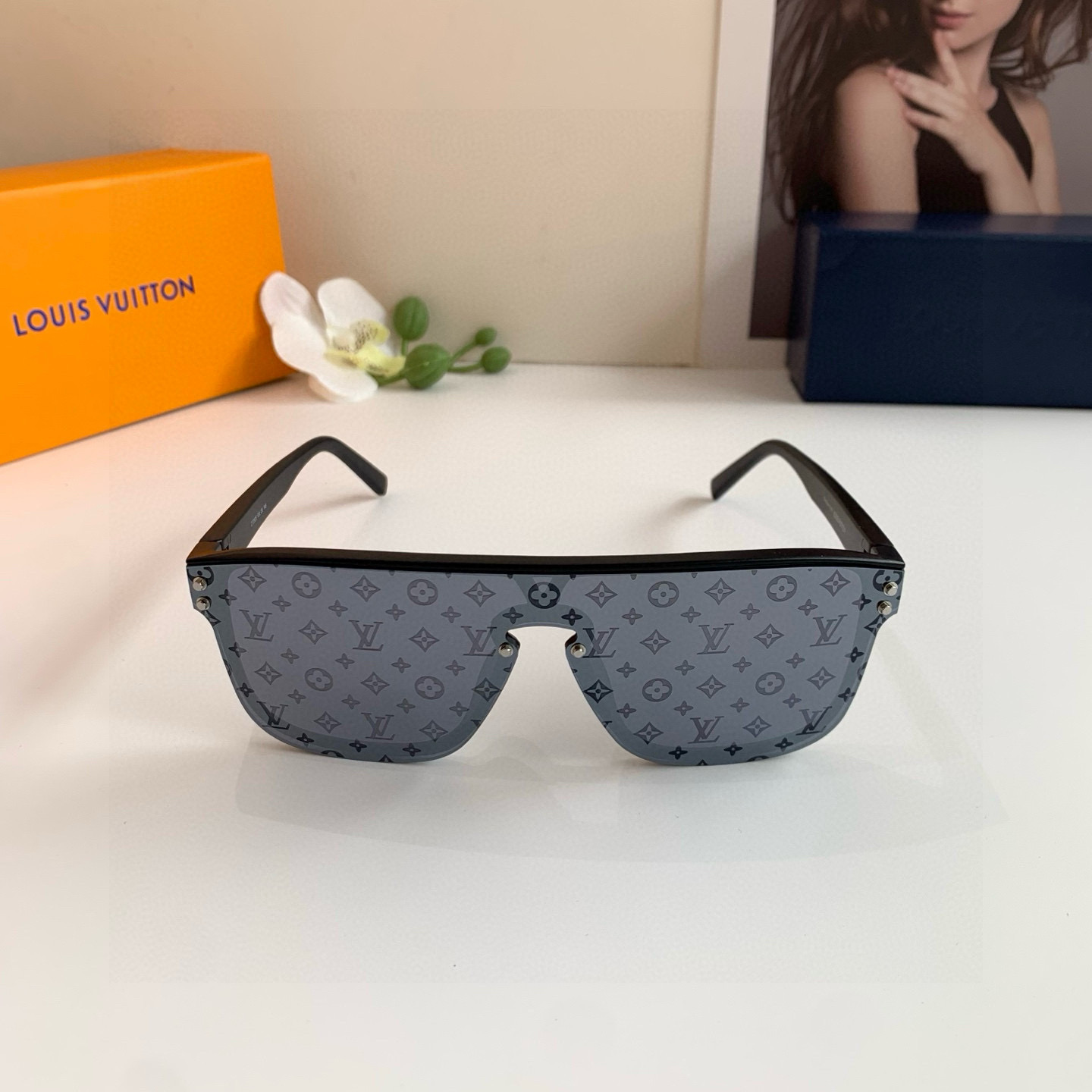 LOUIS VUITTON ルイヴィトン サングラス フレーム一体型 インサート ブラック - 画像 3