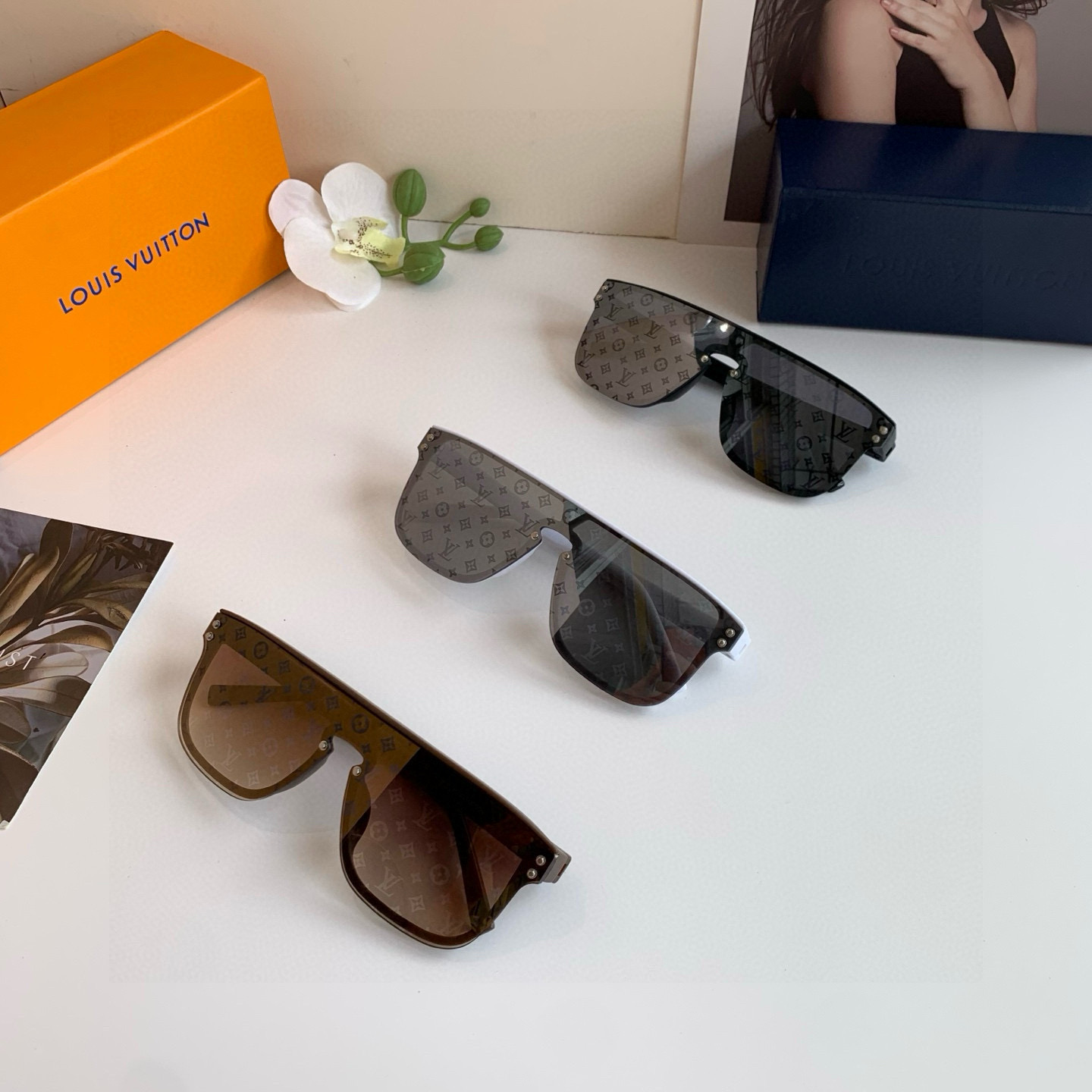 LOUIS VUITTON ルイヴィトン サングラス フレーム一体型 インサート ブラック - 画像 9