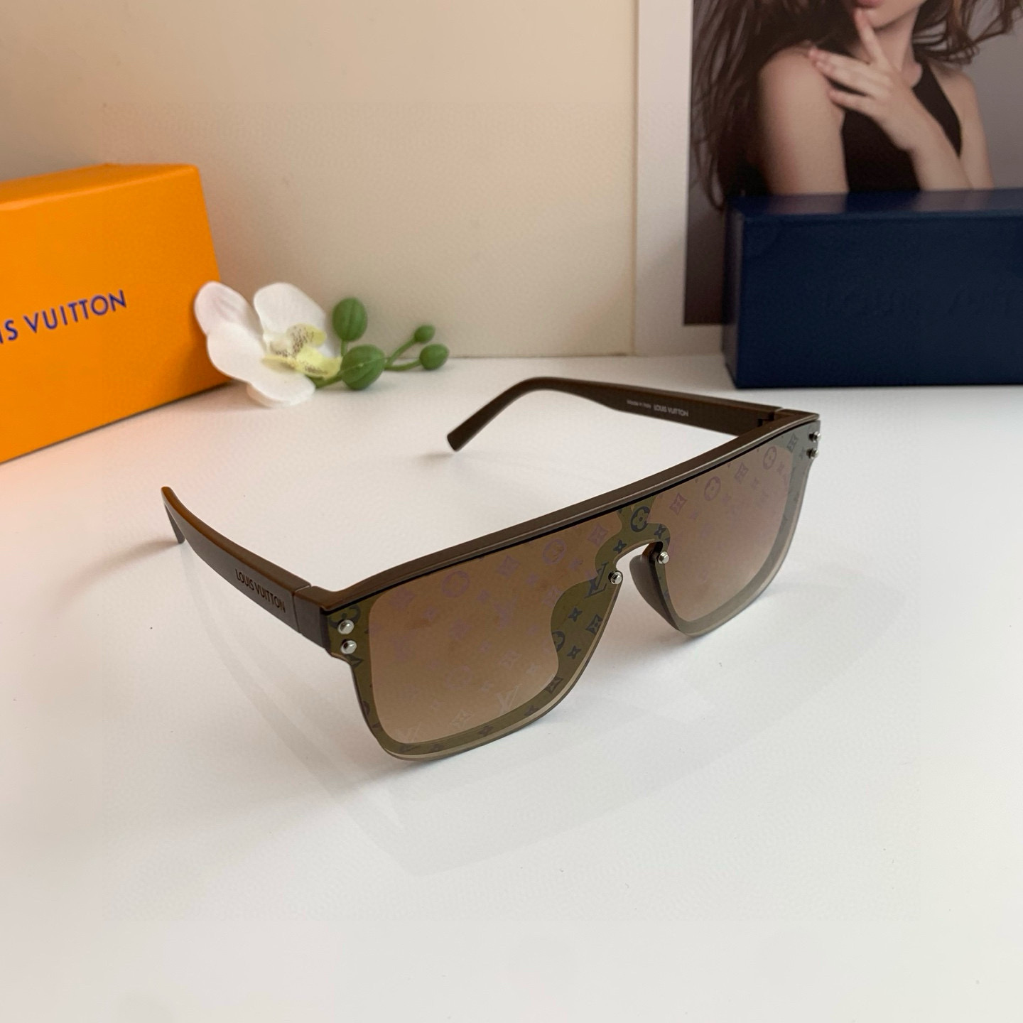 LV ルイヴィトン サングラス フレーム一体型 シルバーフレーム ブラック ブラウン レディース メンズ 31260