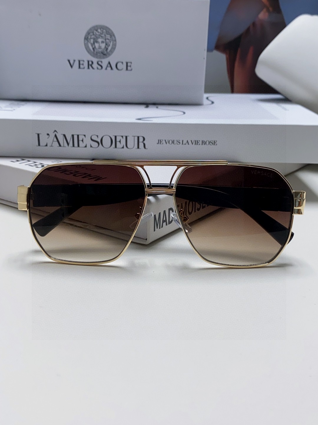 VERSACE ヴェルサーチ メンズ サングラス ゴールドフレーム メディウスヘッドロゴ 31138 ブラック ブラウン ブルー レディース 多色展開 - 画像 8