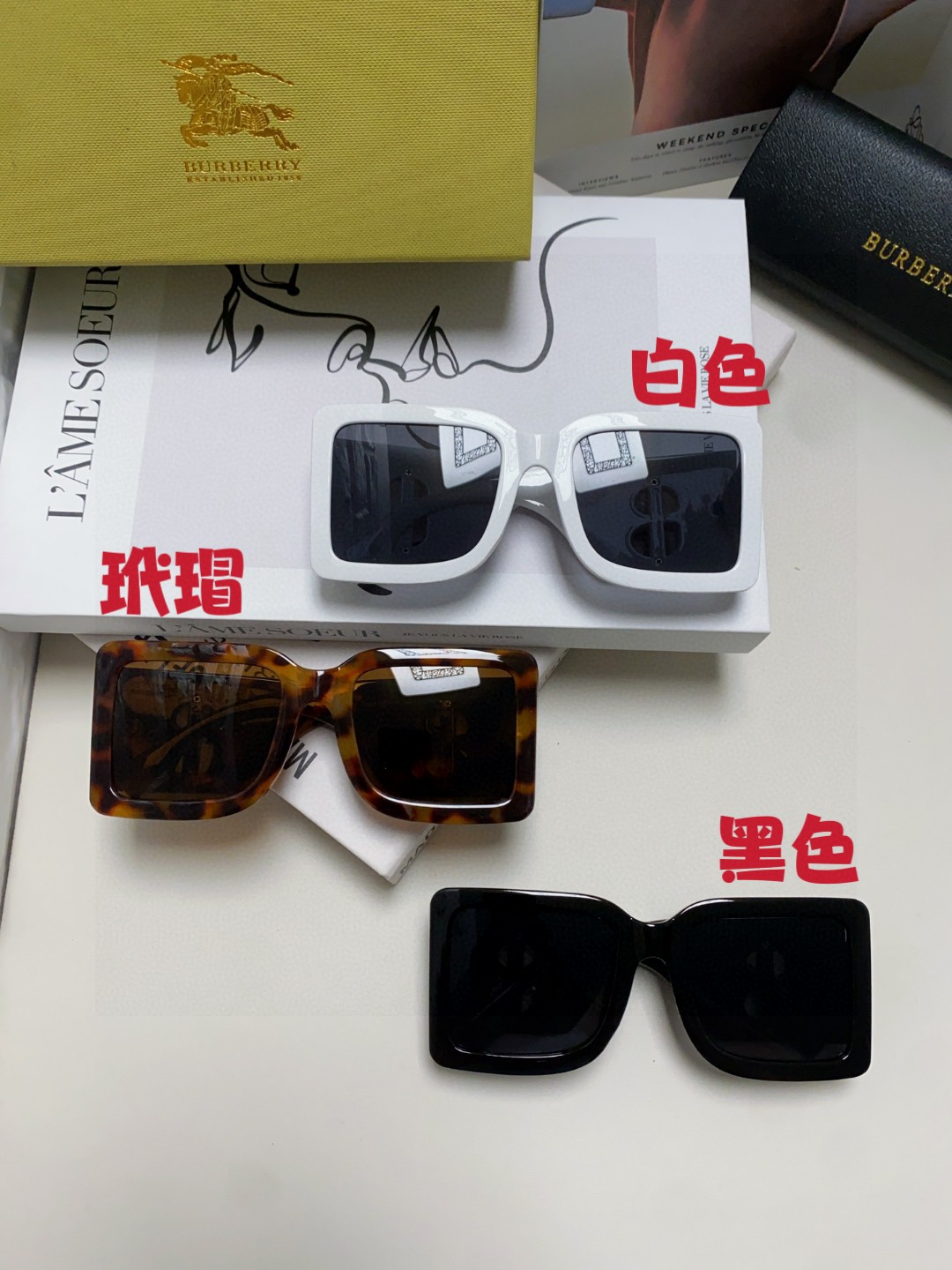 BURBERRY バーバリーメガネ ビッグフレーム ミラー レディース 31416 多色展開 - 画像 3