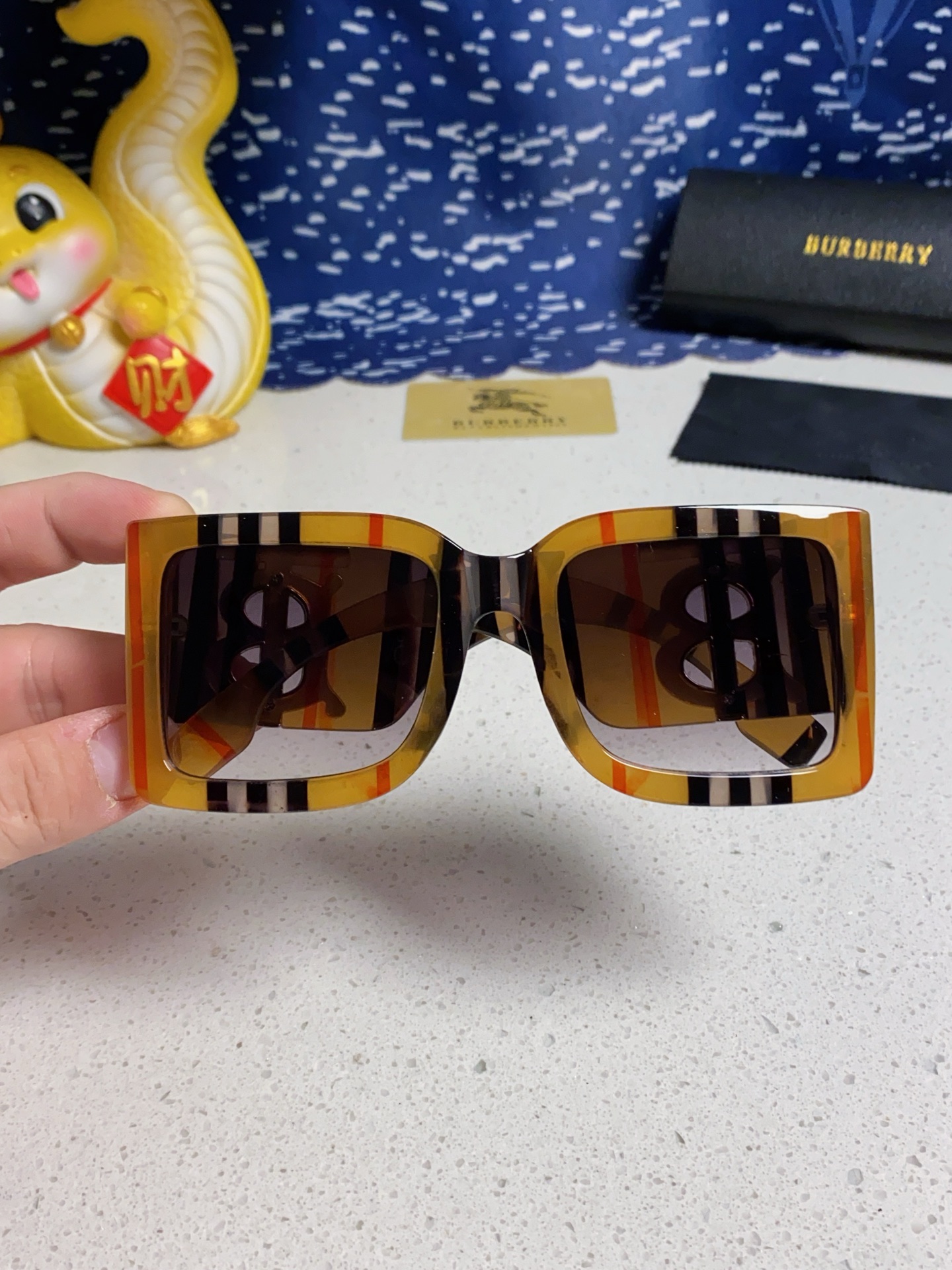 BURBERRY バーバリー サングラス ビッグフェイス メガネ フレーム 黄格纹 全6色展開 - 画像 5