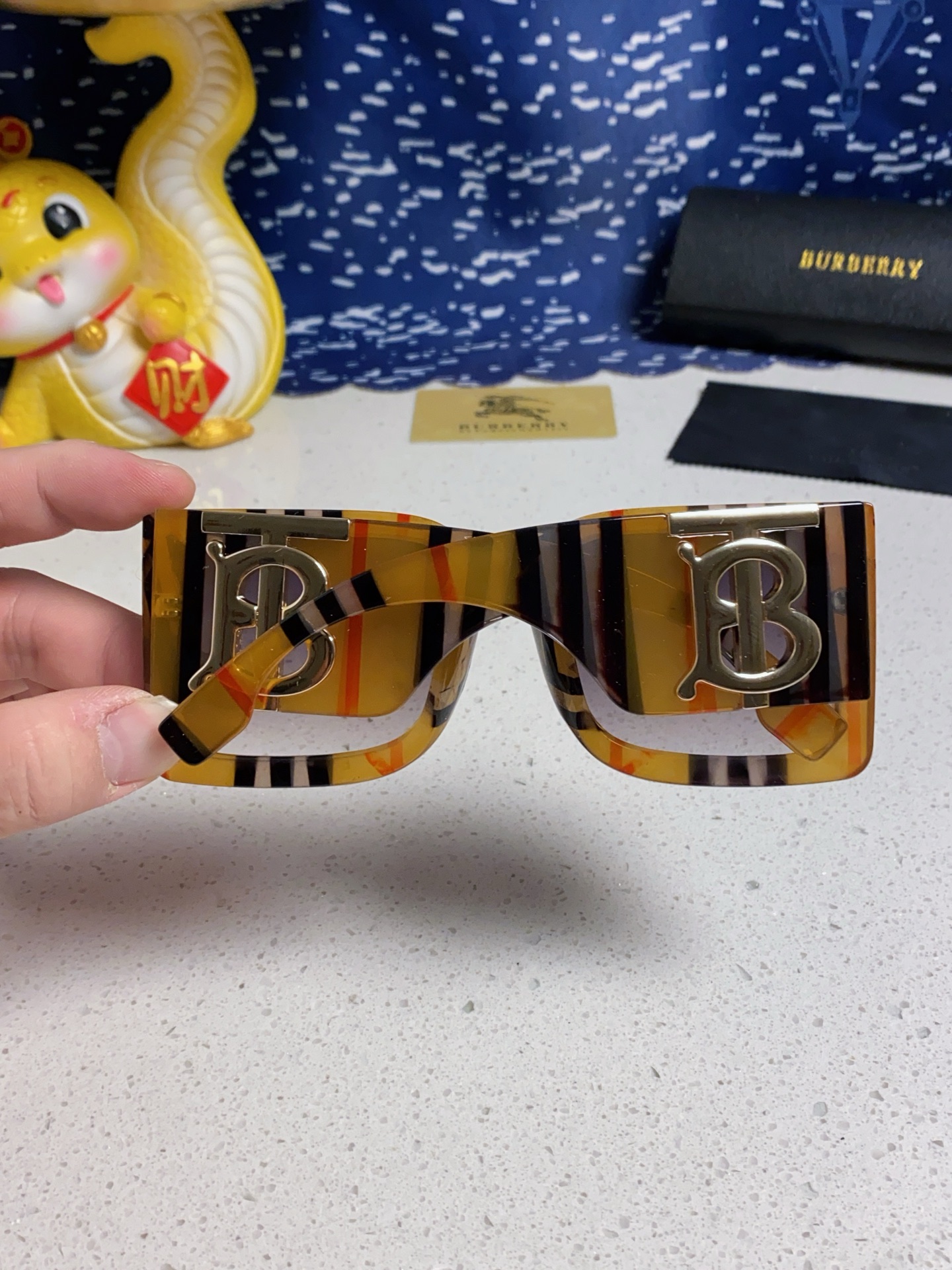 BURBERRY バーバリー サングラス ビッグフェイス メガネ フレーム 黄格纹 全6色展開 - 画像 6