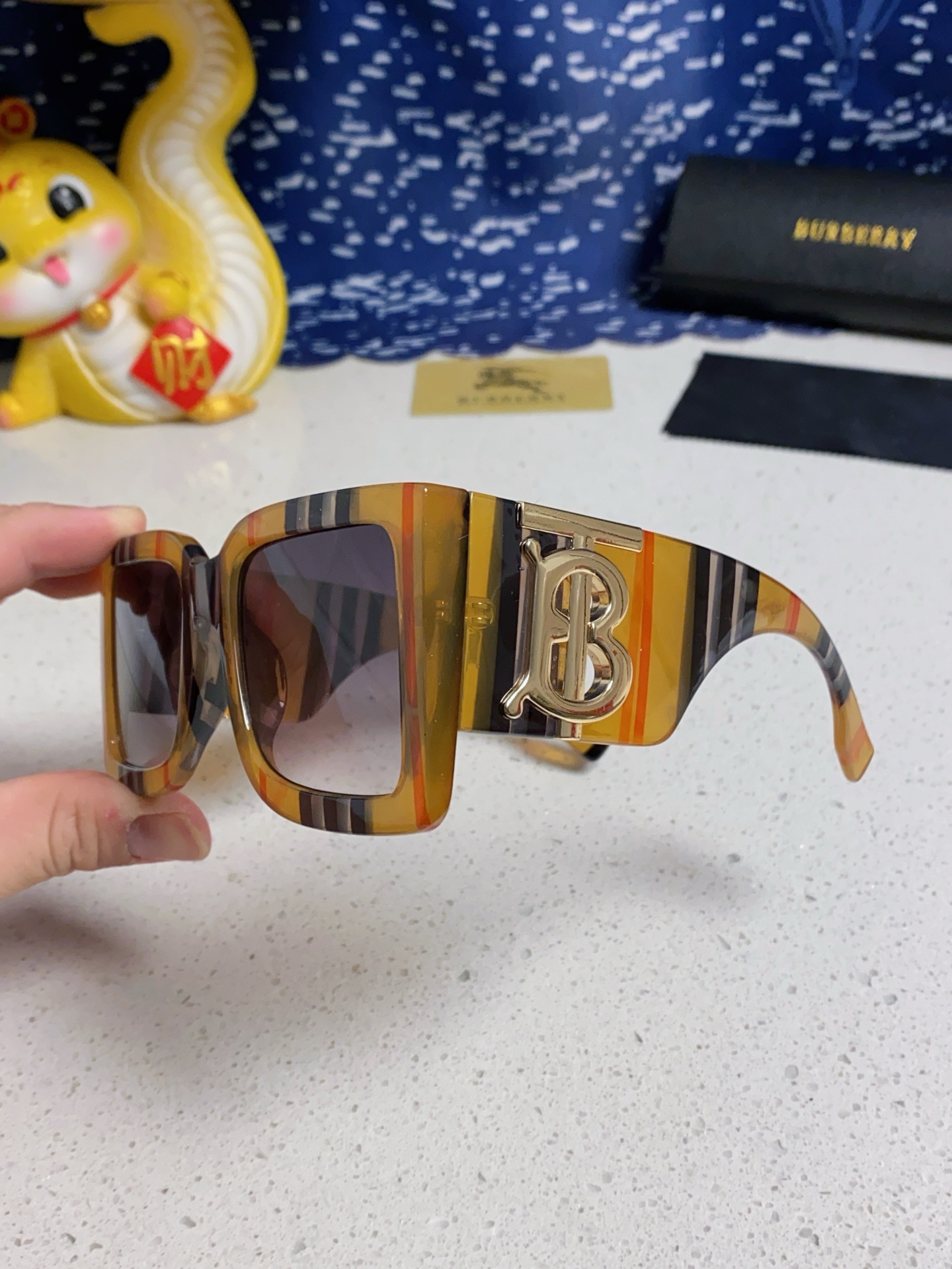 BURBERRY バーバリー サングラス ビッグフェイス メガネ フレーム 黄格纹 全6色展開 - 画像 7