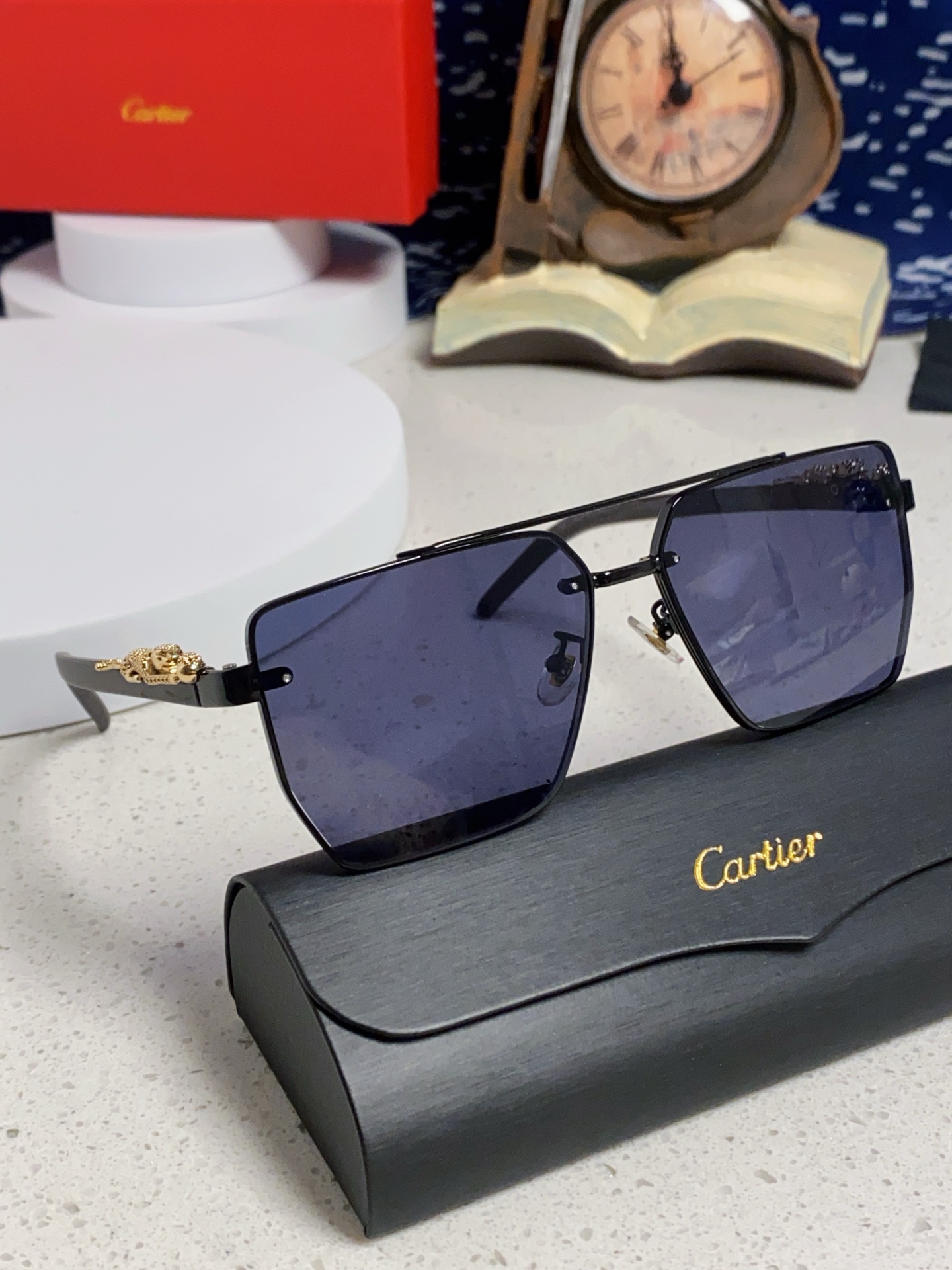 Cartier カルティエ フレームサングラス フレームタイプ メンズ レディース プラネット デザイン 2025 新作 ブラック 多色展開 - 画像 2