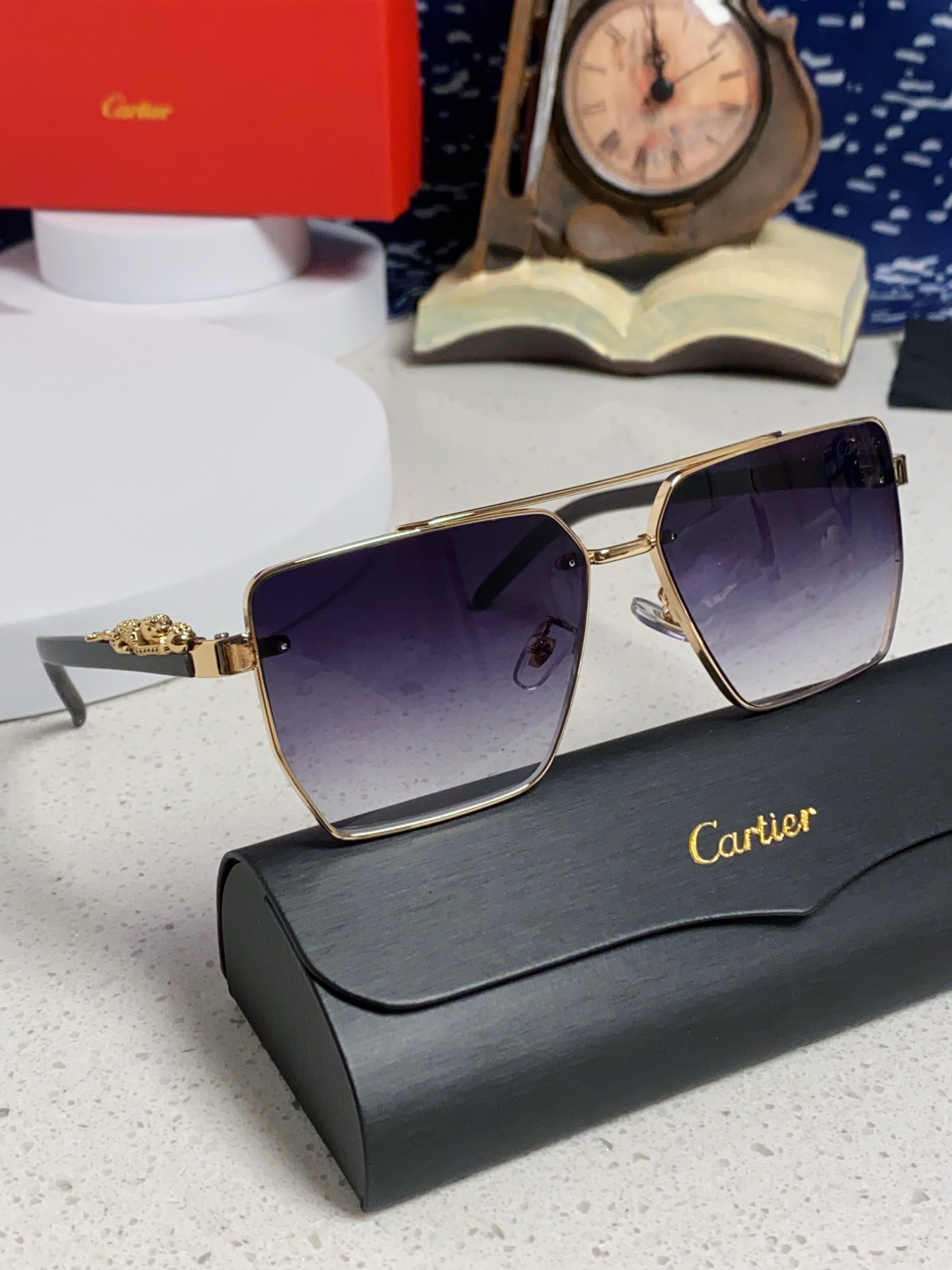 Cartier カルティエ フレームサングラス メンズ フレーム ショップ 高級感 グラデーション 2025年新作 ブラック ゴールド レディース 5000円以上 31283 - 画像 2