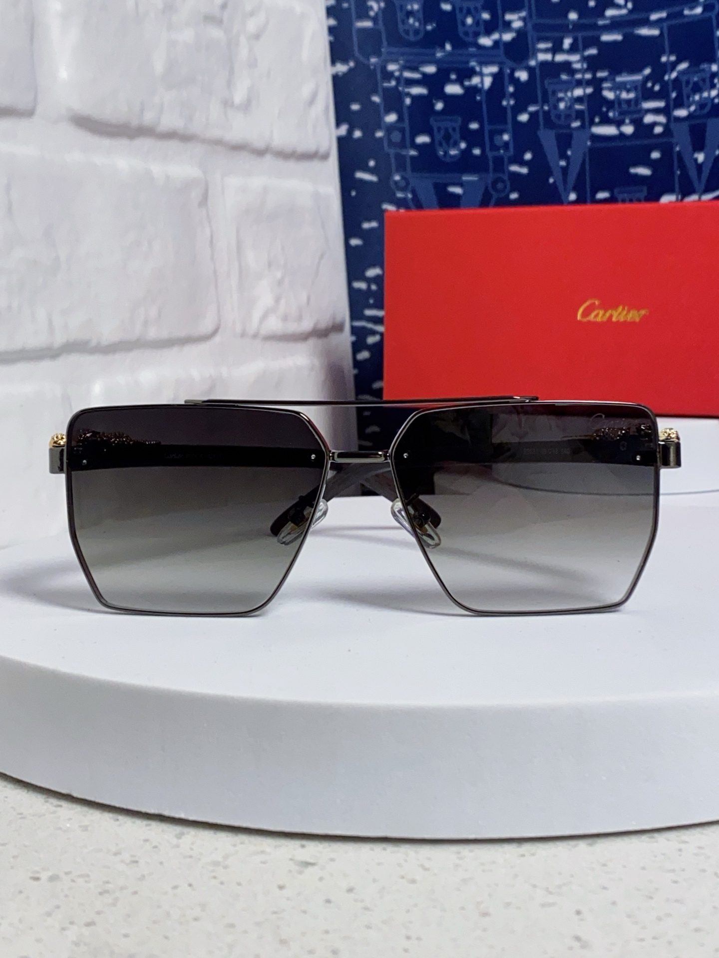 Cartier カルティエ プラネット サングラス ブラック メンズ サングラス シルバー ポリカarbonate フレーム グラデーションレンズ 6色展開 - 画像 5