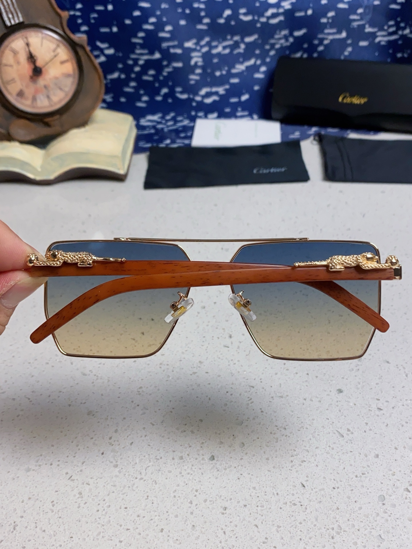 CARTEER カルティエ サングラス メンズ フライト グラデーション レンズ 金属フレーム オリジナル豹子球 デザイン 23037 59□13 140 6色展開 - 画像 8