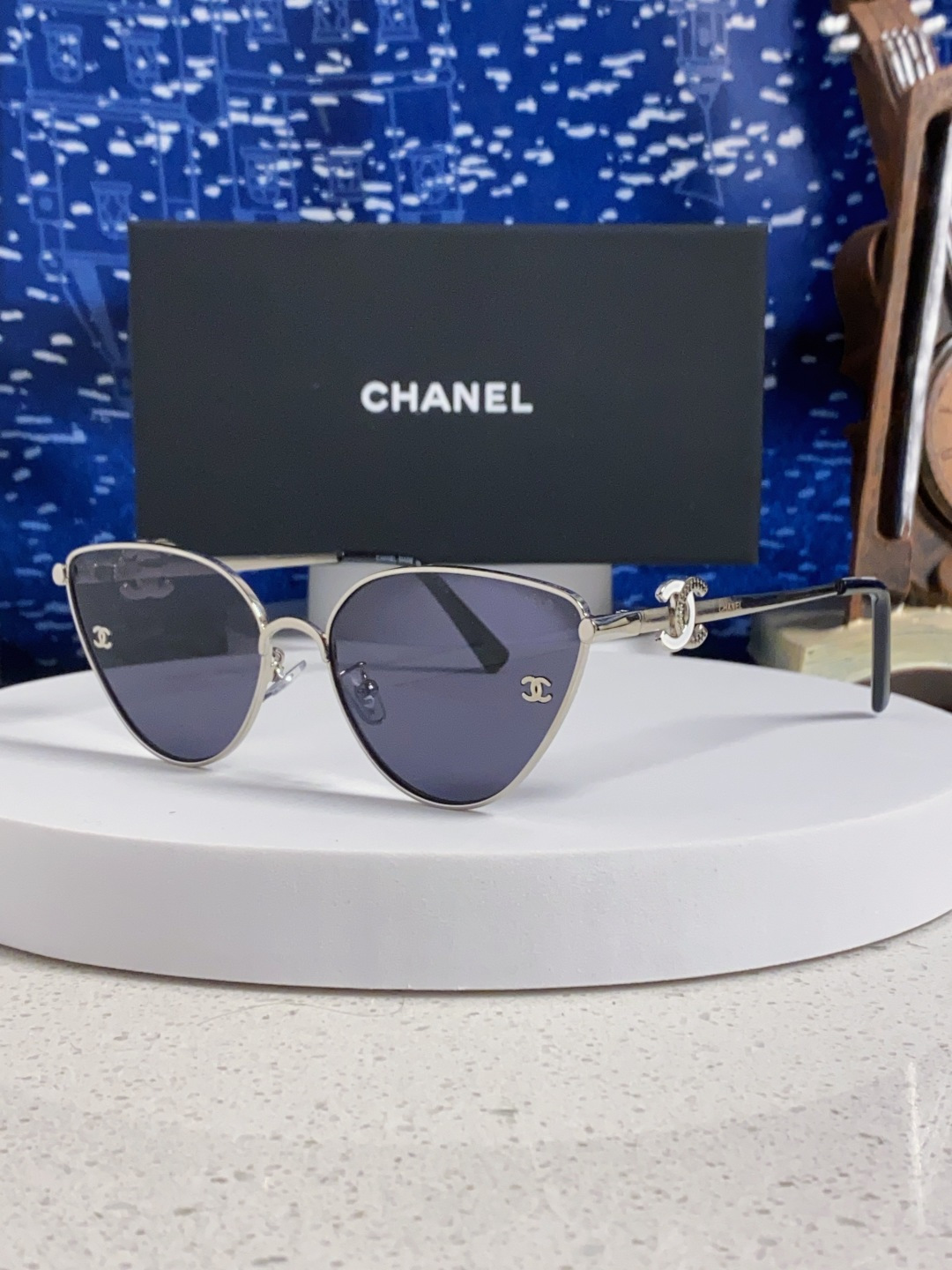 CHANEL シャネル サングラス フェイス形状：丸みを帯びた猫目型 レディース 通勤 シルバー ブラック ブラウン 多色展開