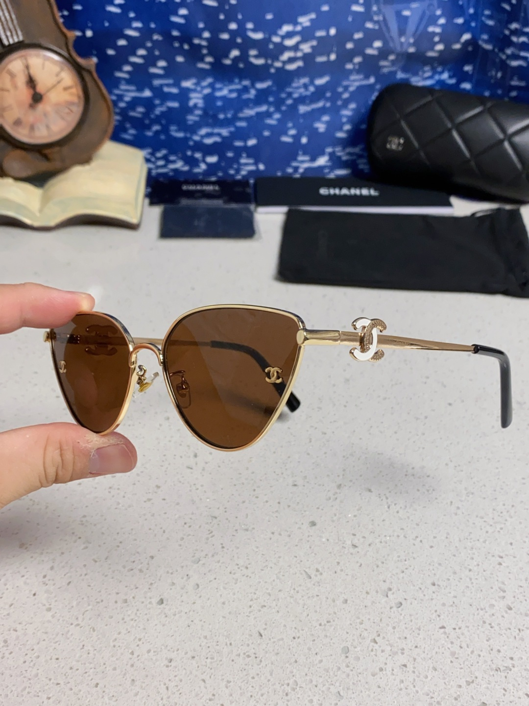 CHANEL シャネル サングラス パイロット型 フレーム レディース チャンネル 31270 茶色 多色展開 - 画像 9