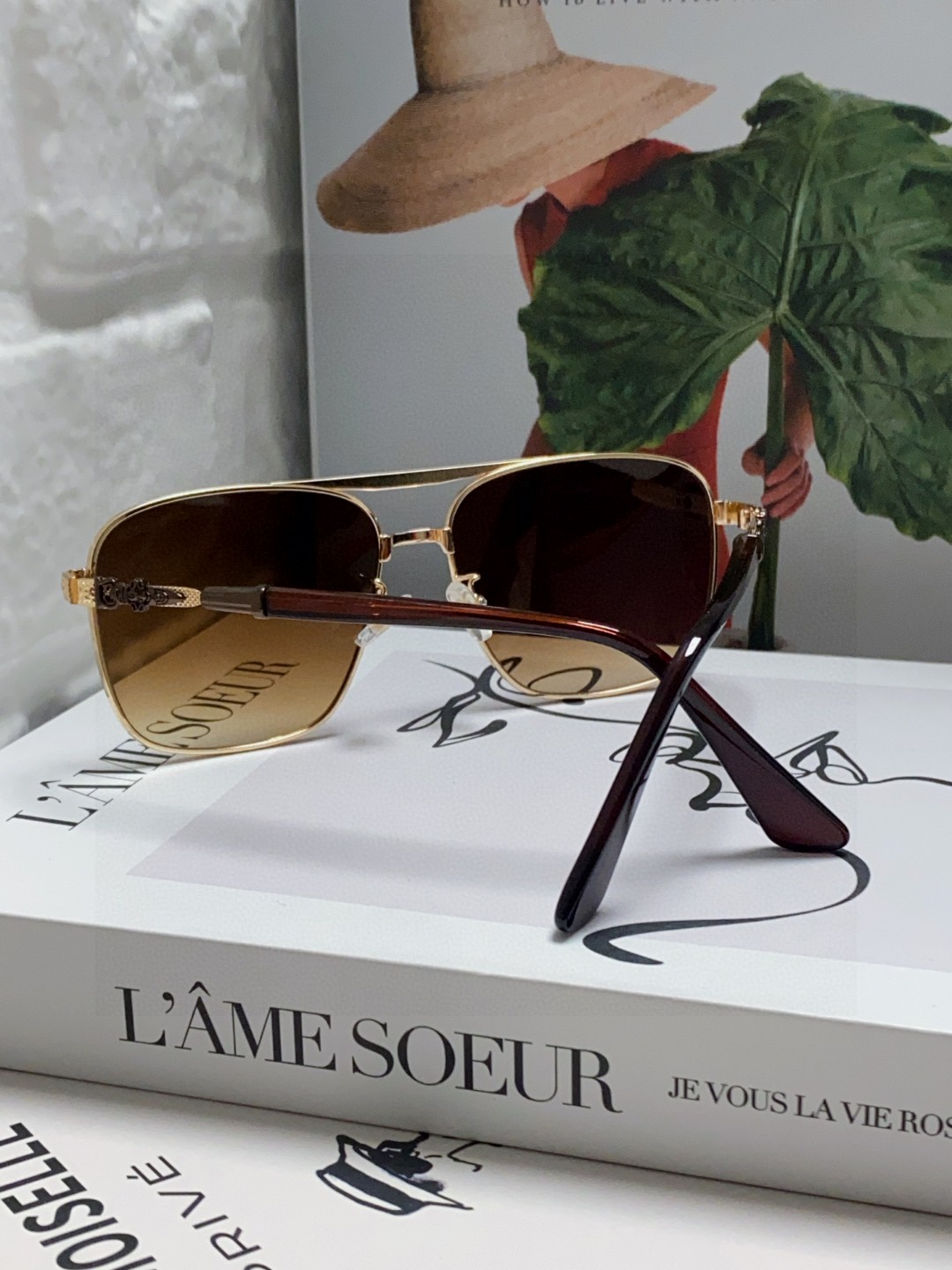 CHROME HEARTS クロムハーツ メガネ ダブルブリッジ サングラス 防紫外线 メンズ レディース ブラック ブラウン ネイビー 多色展開 - 画像 4