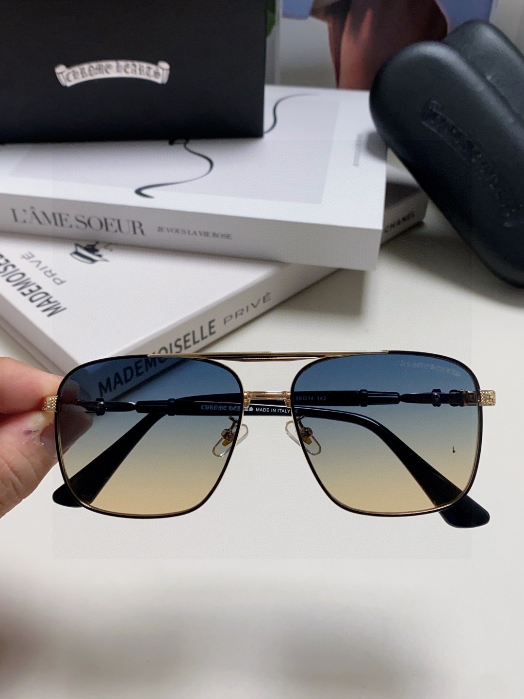 CHROME HEARTS クロムハーツ メンズ サングラス メンズ レディース 二重梁 モダン フェイク ブランド 防紫外線 多色展開 - 画像 5