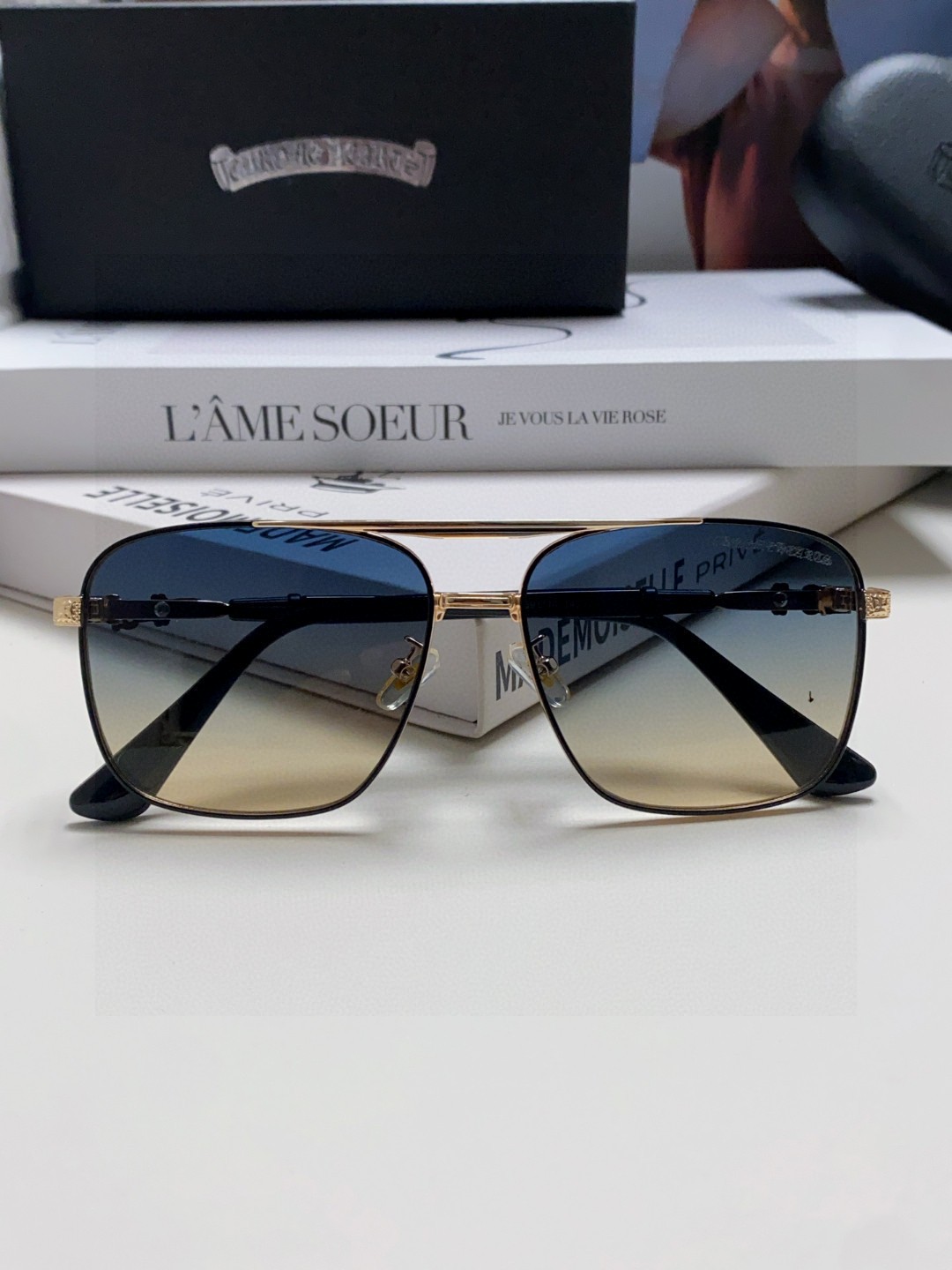 CHROME HEARTS クロムハーツ メンズ サングラス メンズ レディース 二重梁 モダン フェイク ブランド 防紫外線 多色展開 - 画像 8