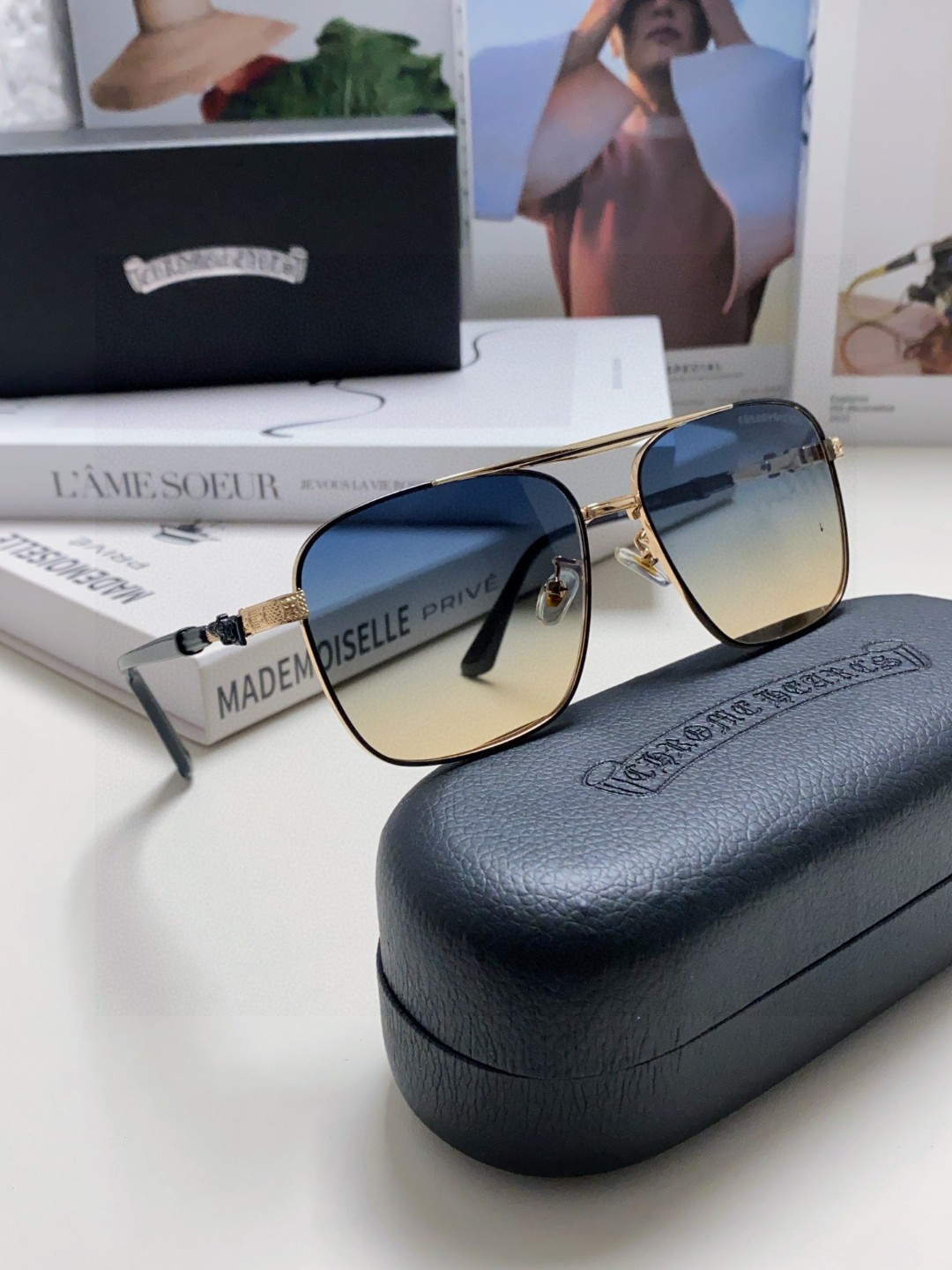 CHROME HEARTS クロムハーツ メンズ サングラス メンズ レディース 二重梁 モダン フェイク ブランド 防紫外線 多色展開 - 画像 9