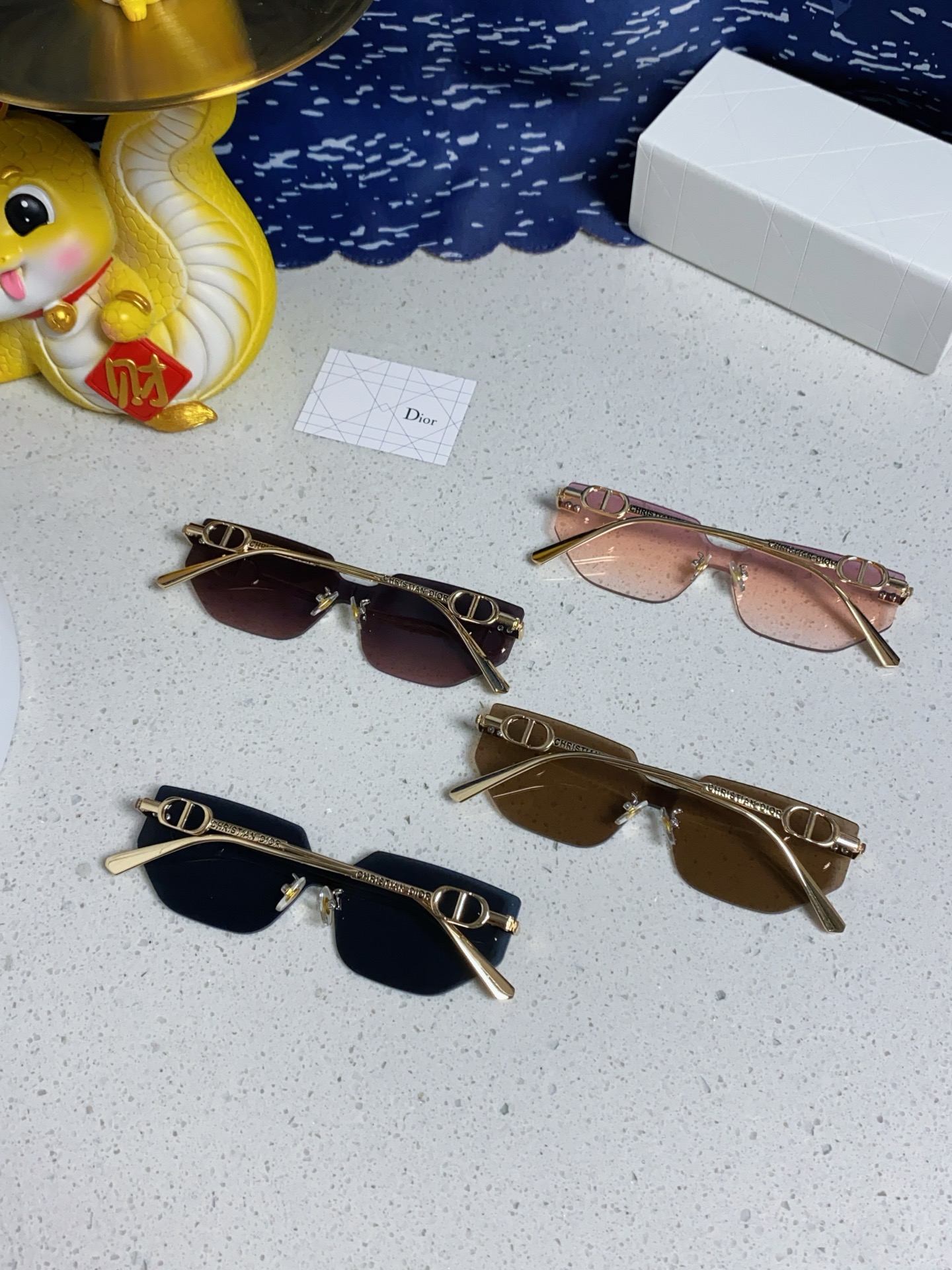 Dior ディオール サングラス フレームレス 大きめ メンズ レディース ブランド ブラック ピンク ブラウン ネイビー 全5色展開 - 画像 2