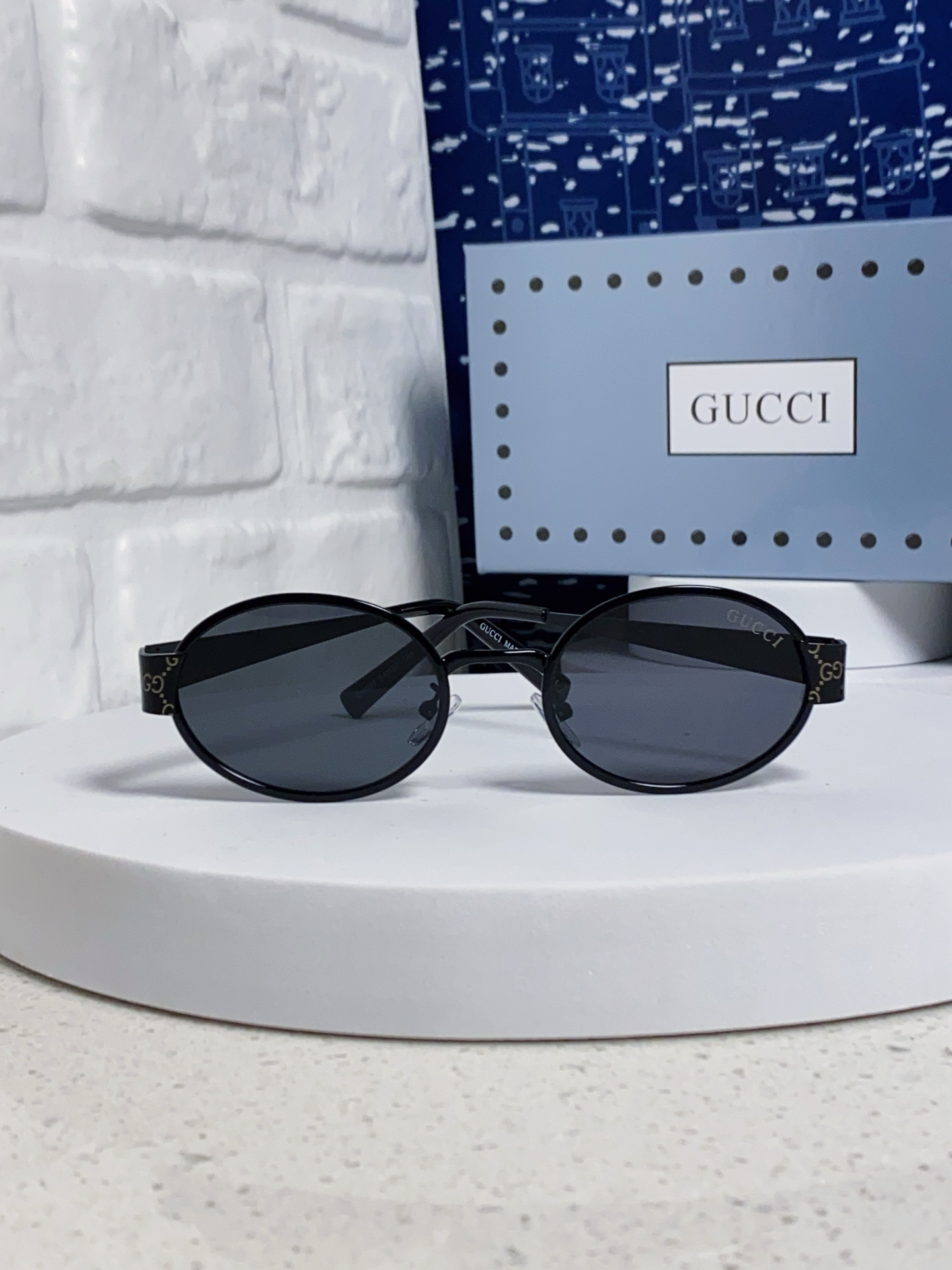 GUCCI グッチ サングラス メンズ レディース 2025年新作 楕円型 金属フレーム UVカット 防紫外線 多色展開 - 画像 5