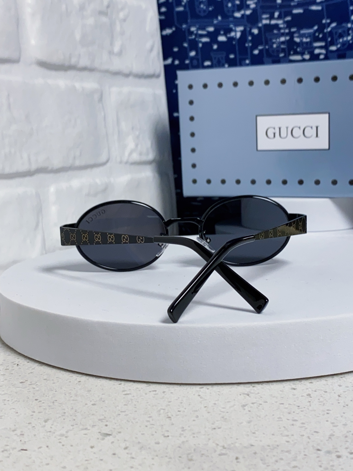 GUCCI グッチ サングラス メンズ レディース 2025年新作 楕円型 金属フレーム UVカット 防紫外線 多色展開 - 画像 6