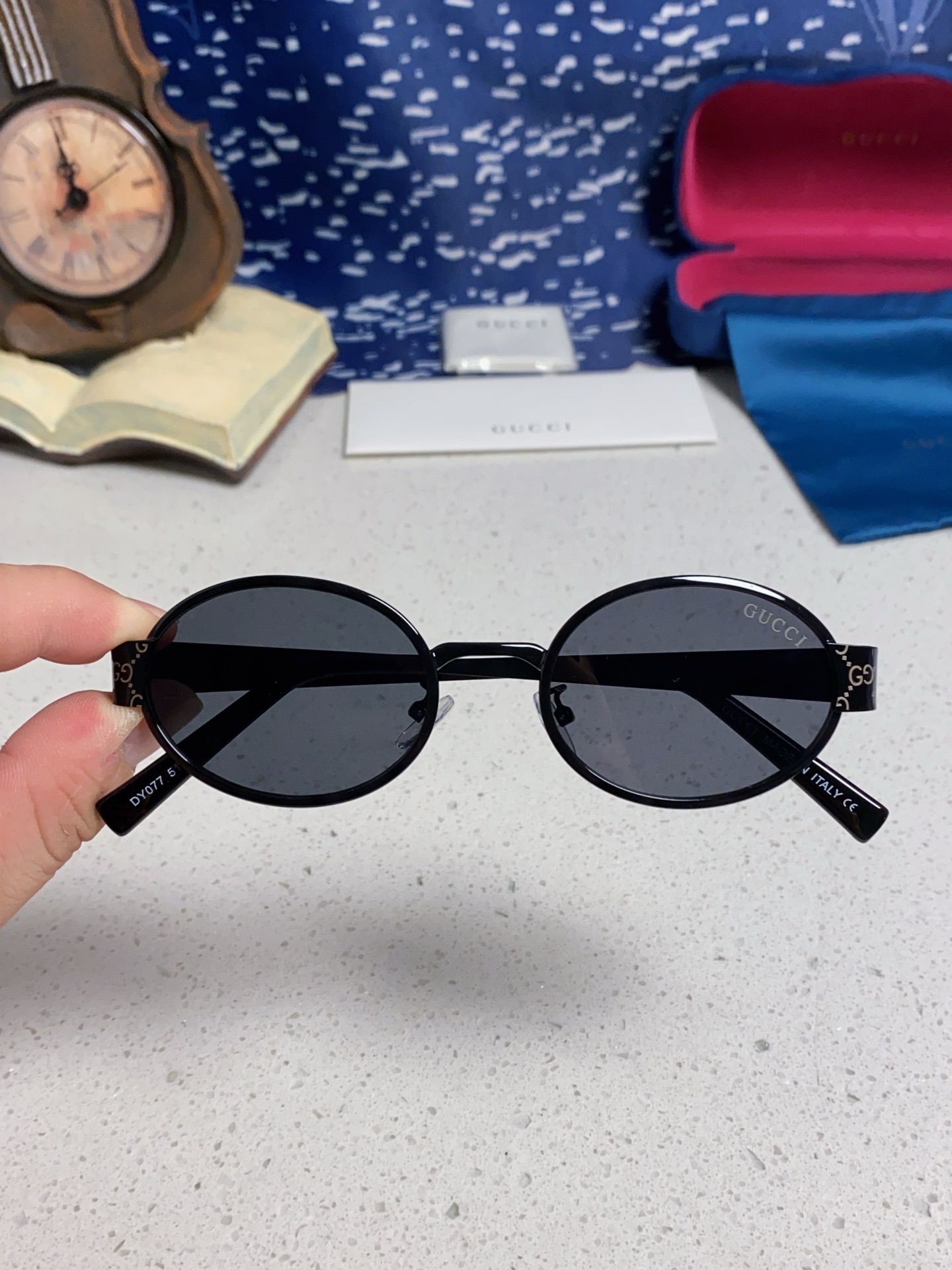 GUCCI グッチ サングラス メンズ レディース 2025年新作 楕円型 金属フレーム UVカット 防紫外線 多色展開 - 画像 7