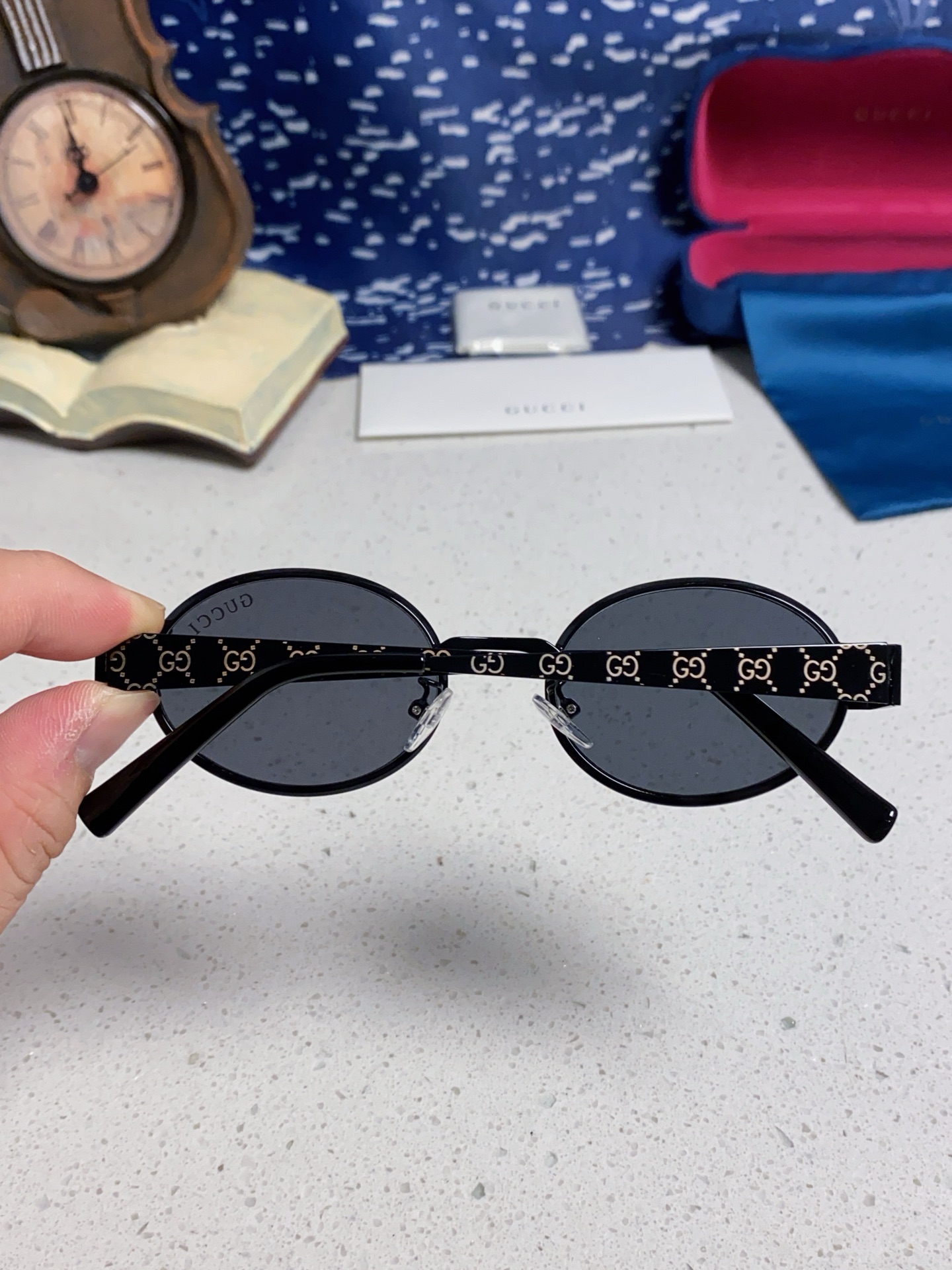 GUCCI グッチ サングラス メンズ レディース 2025年新作 楕円型 金属フレーム UVカット 防紫外線 多色展開 - 画像 8