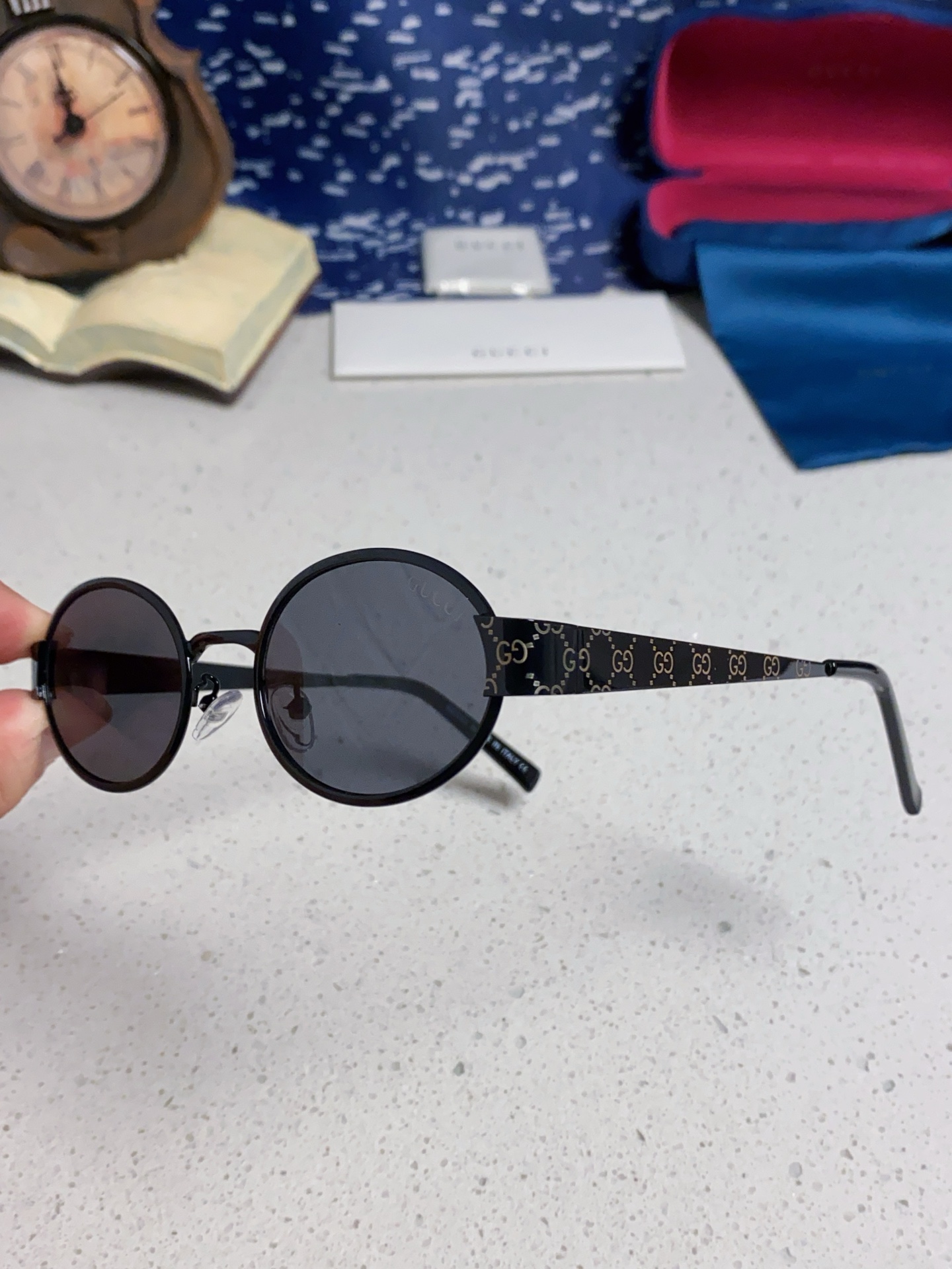 GUCCI グッチ サングラス メンズ レディース 2025年新作 楕円型 金属フレーム UVカット 防紫外線 多色展開 - 画像 9