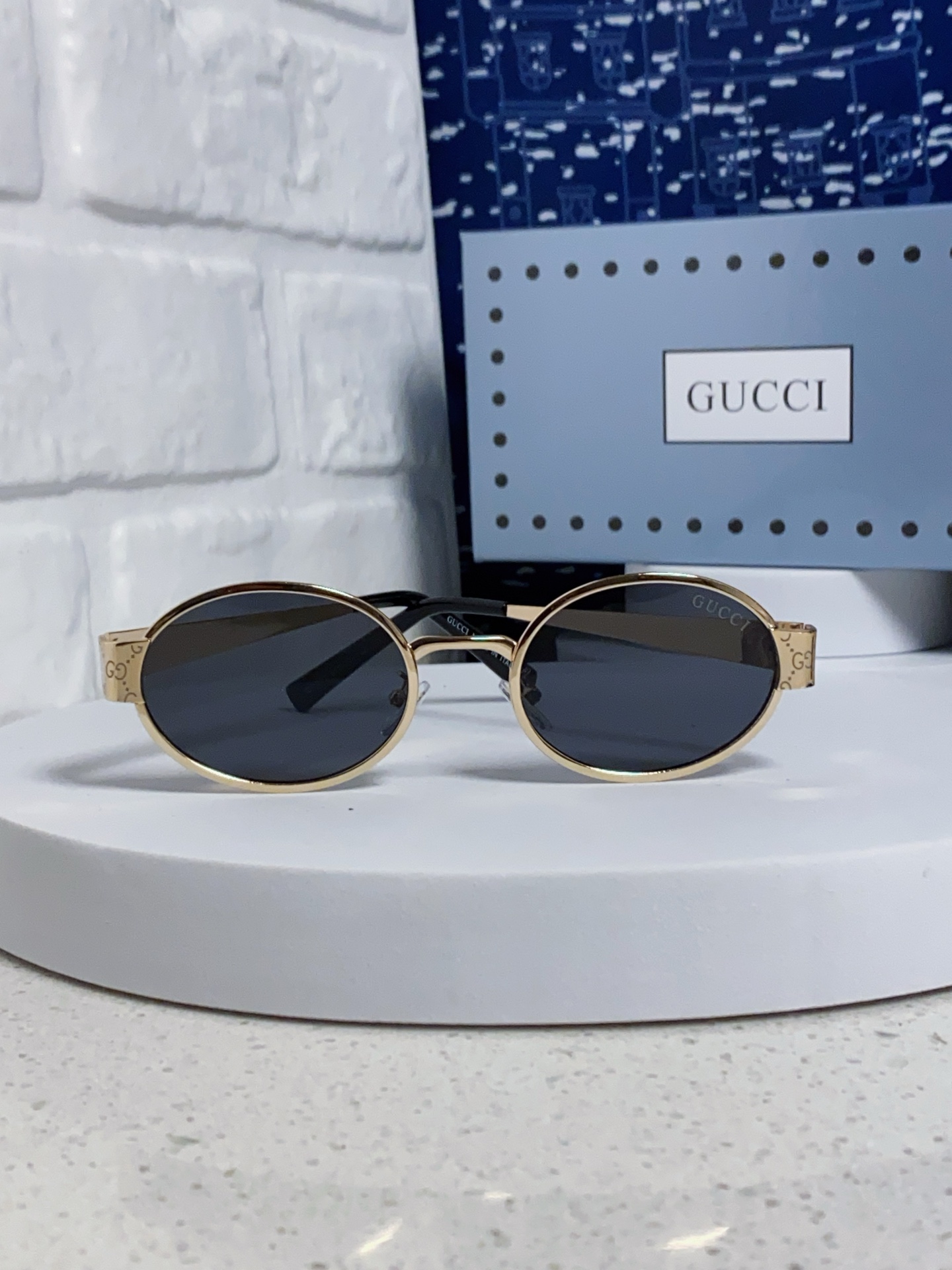 GUCCI グッチ サングラス メンズ レディース 楕円型 金属フレーム UVカット ブランド ミラーレンズ 通勤 多色展開 - 画像 5