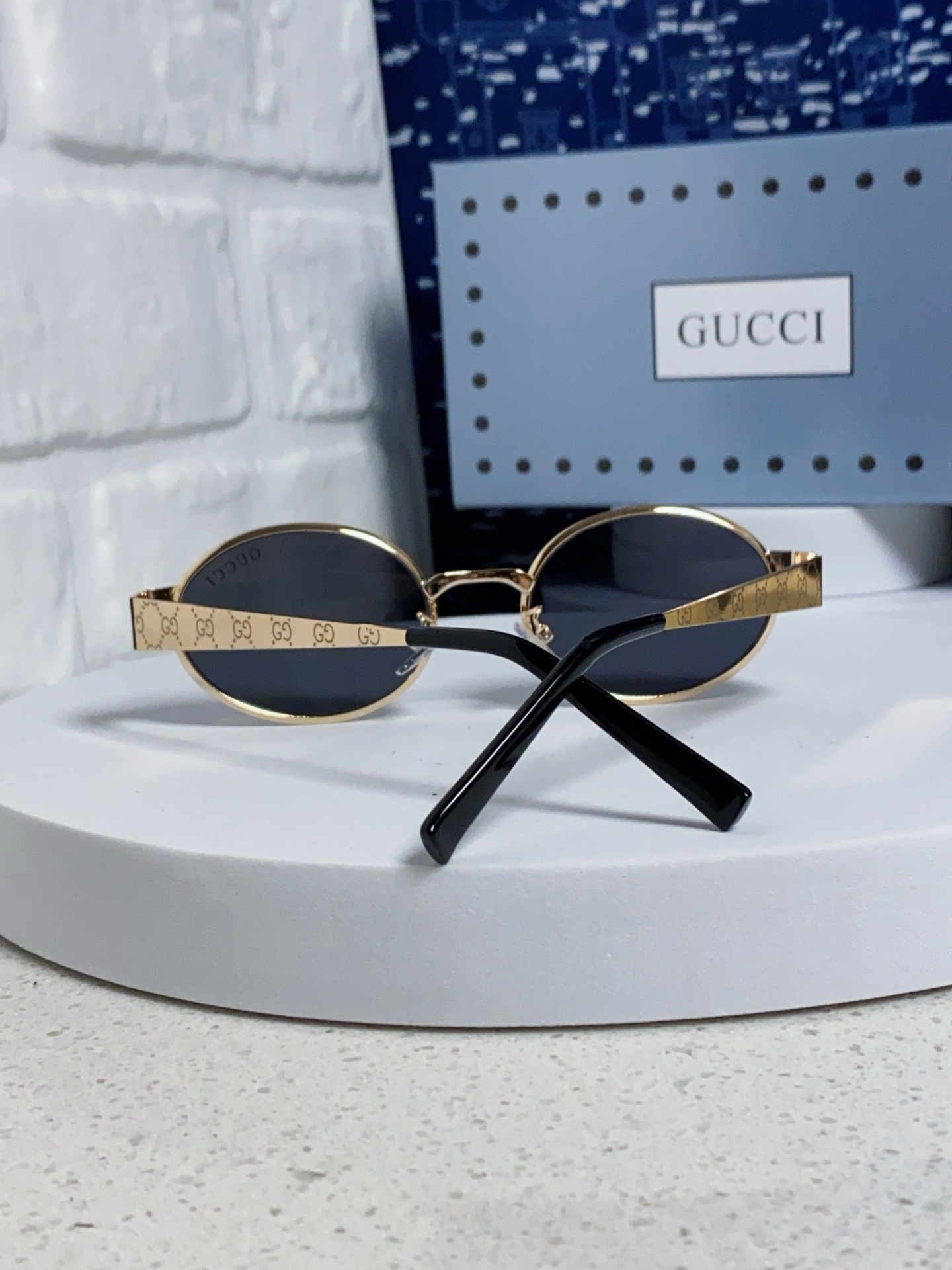 GUCCI グッチ サングラス メンズ レディース 楕円型 金属フレーム UVカット ブランド ミラーレンズ 通勤 多色展開 - 画像 6