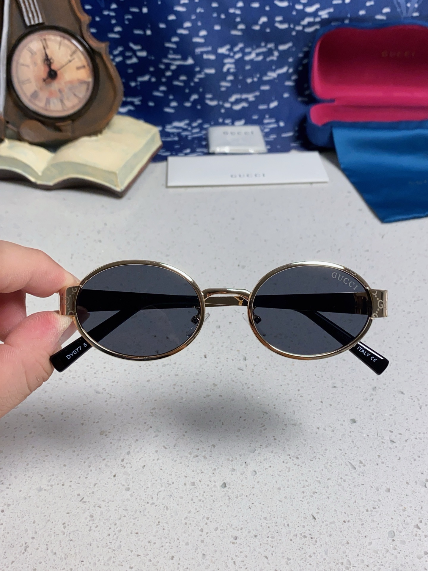 GUCCI グッチ サングラス メンズ レディース 楕円型 金属フレーム UVカット ブランド ミラーレンズ 通勤 多色展開 - 画像 7