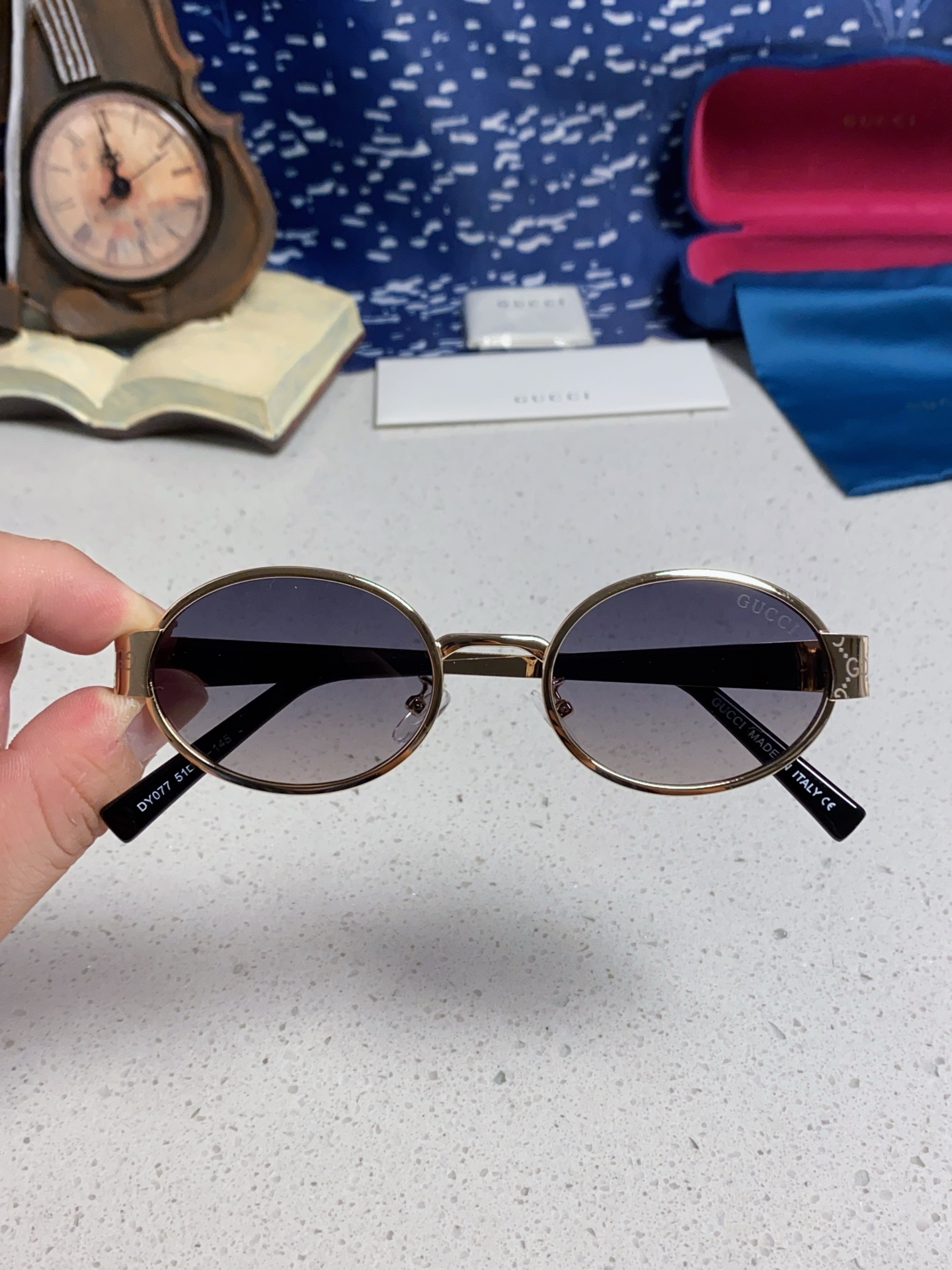 GUCCI グッチ サングラス サングラス 2025年新作 防紫外線 男女兼用 メンズ レディース 金 黒 ブラック 全6色展開 - 画像 7