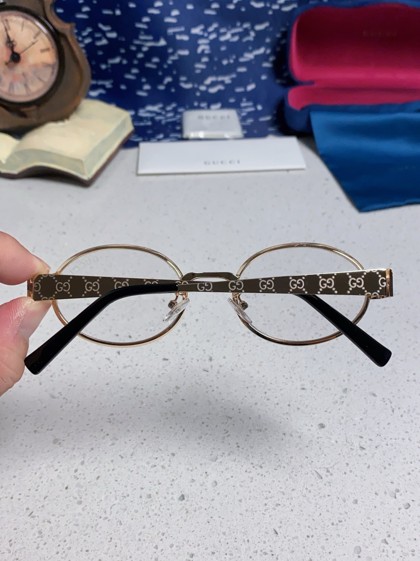 GUCCI グッチ サングラス メンズ レディース 楕円型 金属フレーム UVカット 多色展開 - 画像 8