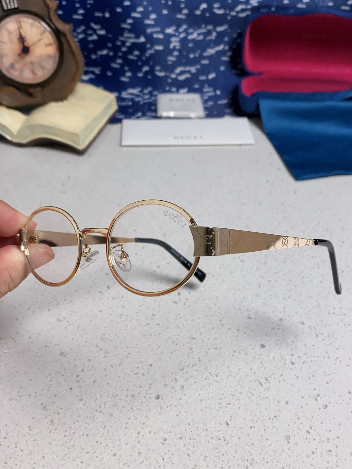 GUCCI グッチ サングラス メンズ レディース 楕円型 金属フレーム UVカット 多色展開 - 画像 9