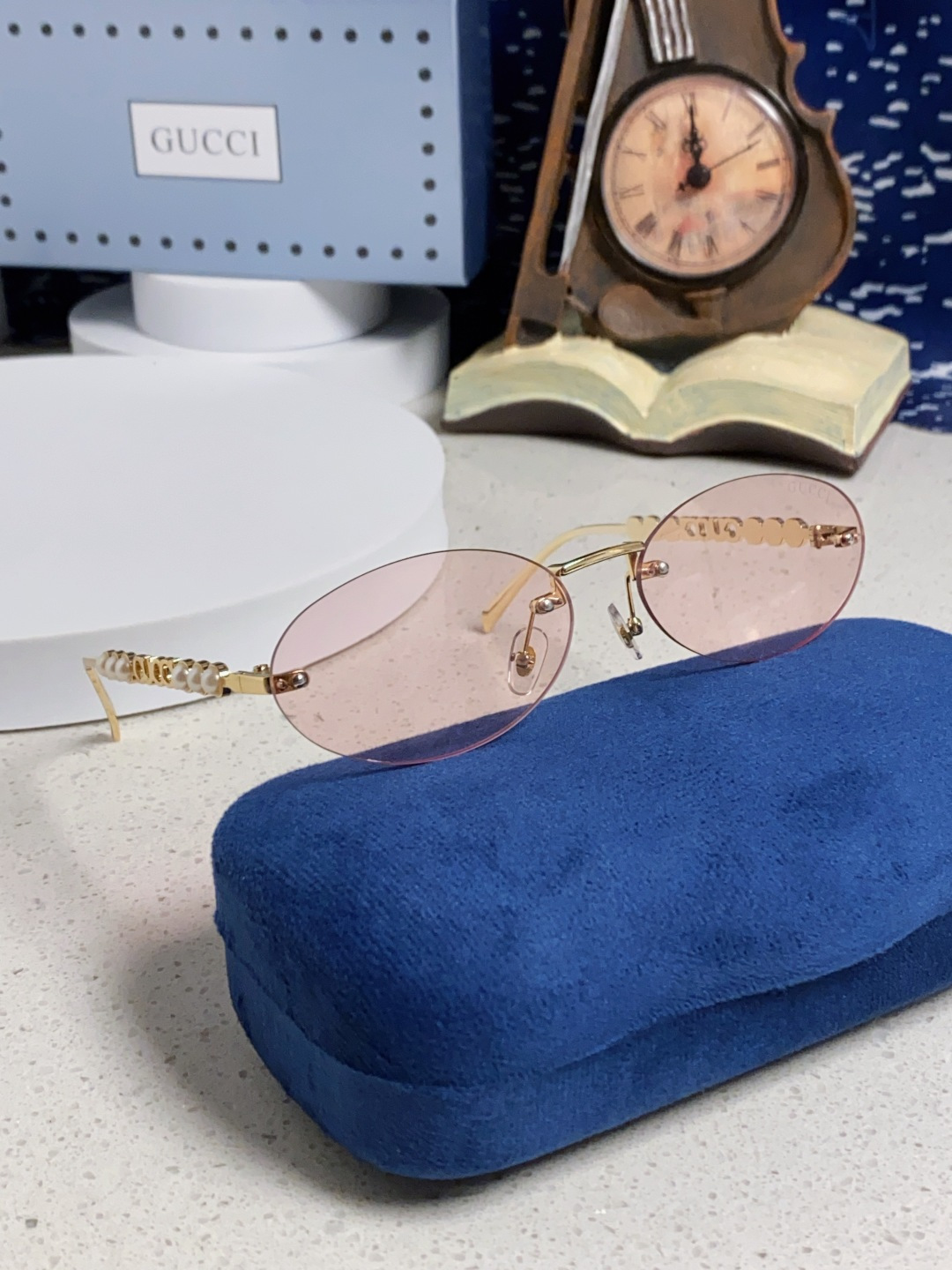 GUCCI グッチ メガネ レディース ウルトラスリム パール フレーム ピンク モデル GG1922 多色展開 - 画像 4